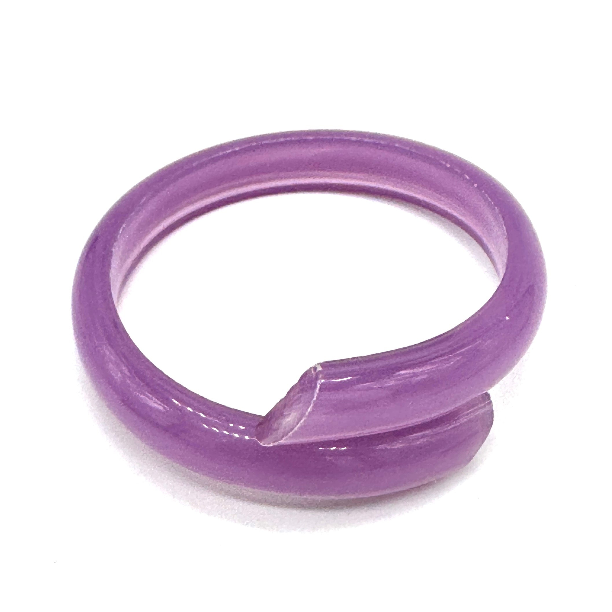 Lilac Opal Wrapped & Raw Bangle Bracelet