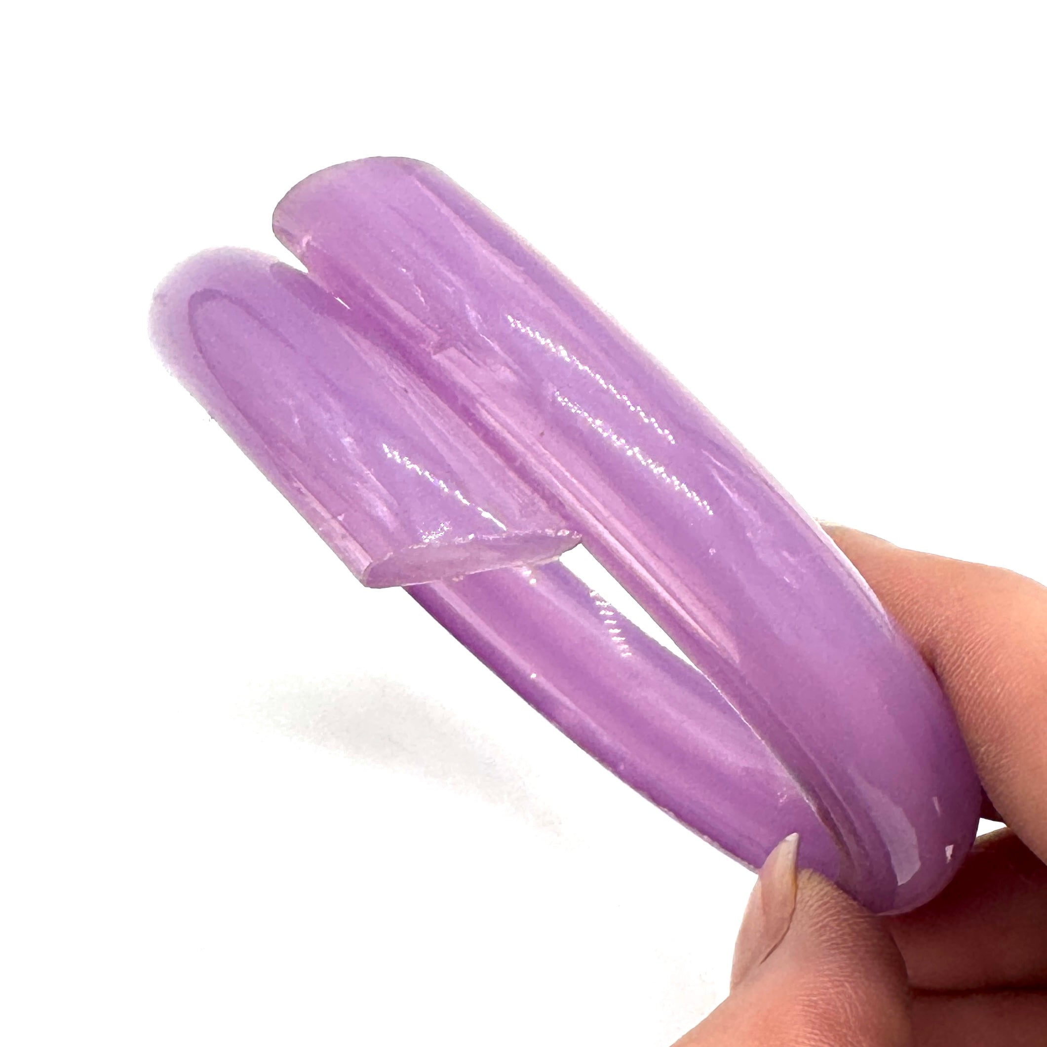 Lilac Opal Wrapped & Raw Bangle Bracelet