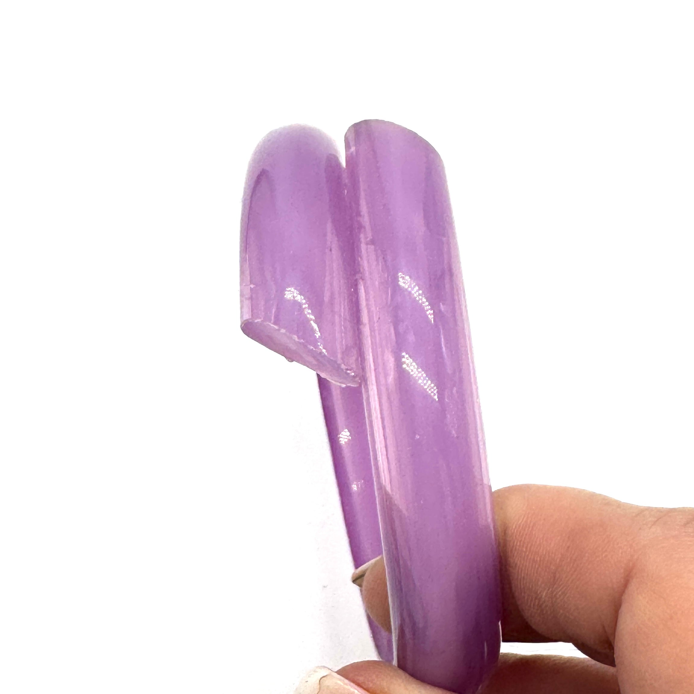 Lilac Opal Wrapped & Raw Bangle Bracelet