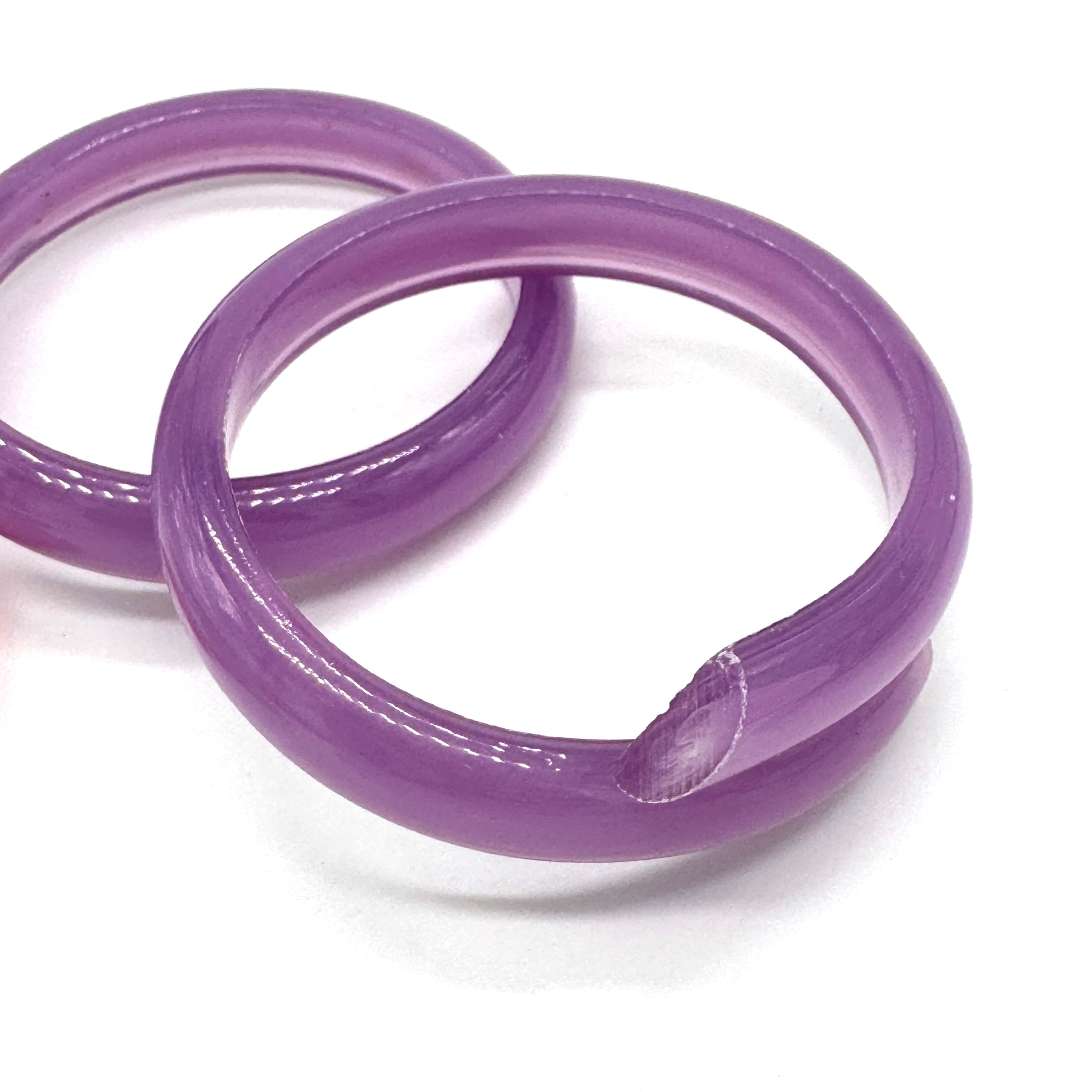 Lilac Opal Wrapped & Raw Bangle Bracelet