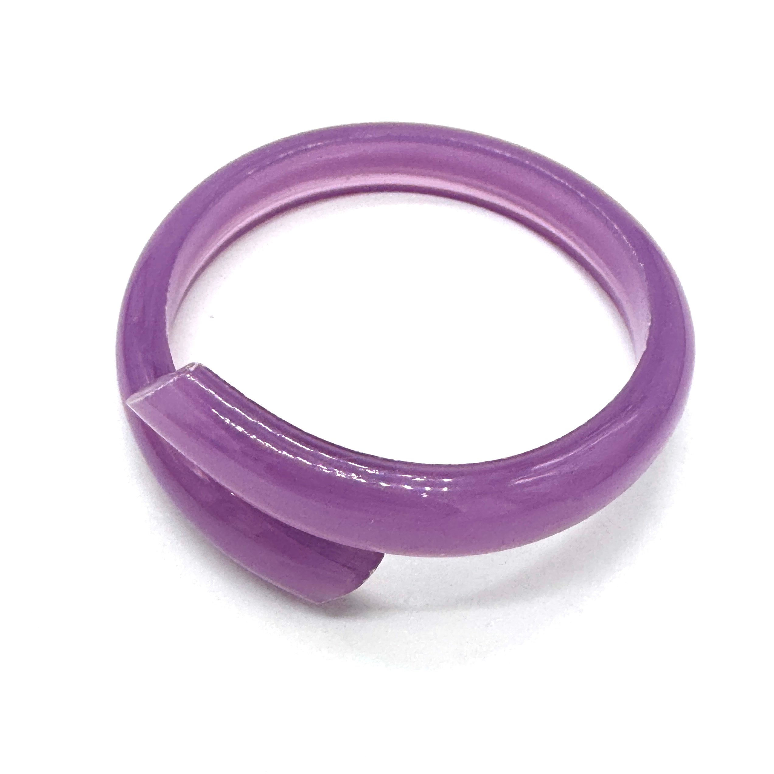 Lilac Opal Wrapped & Raw Bangle Bracelet