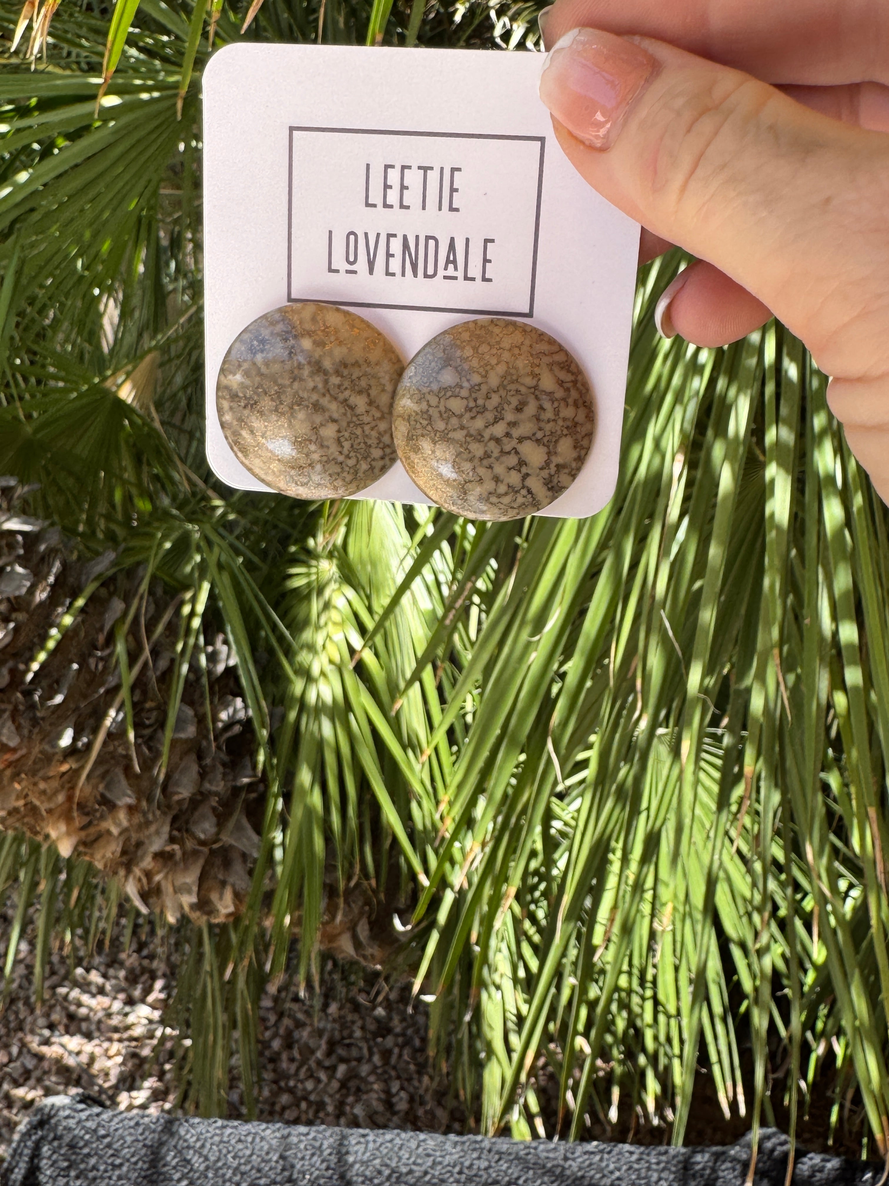 Mirage Speckled Retro Button Stud Earrings