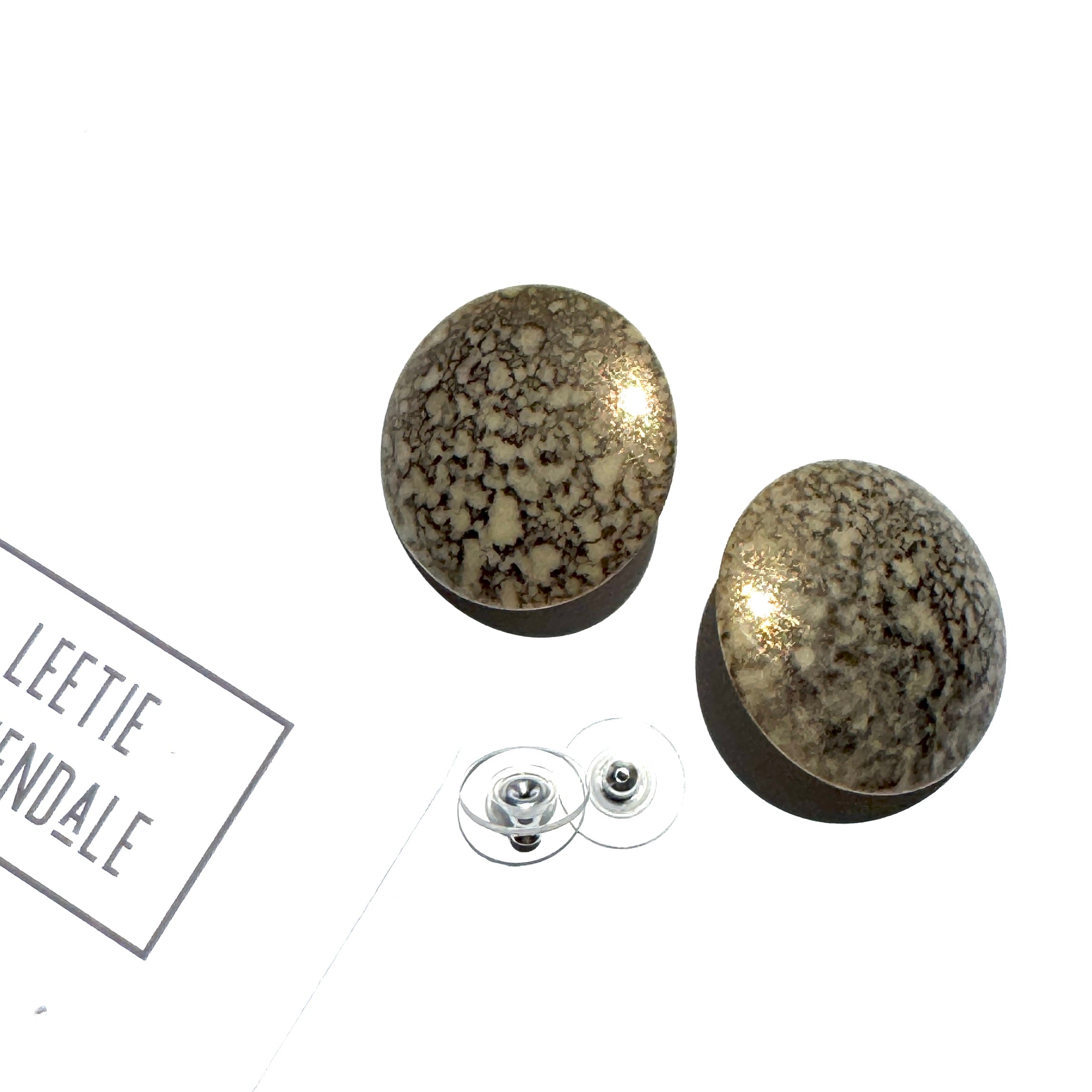 Mirage Speckled Retro Button Stud Earrings