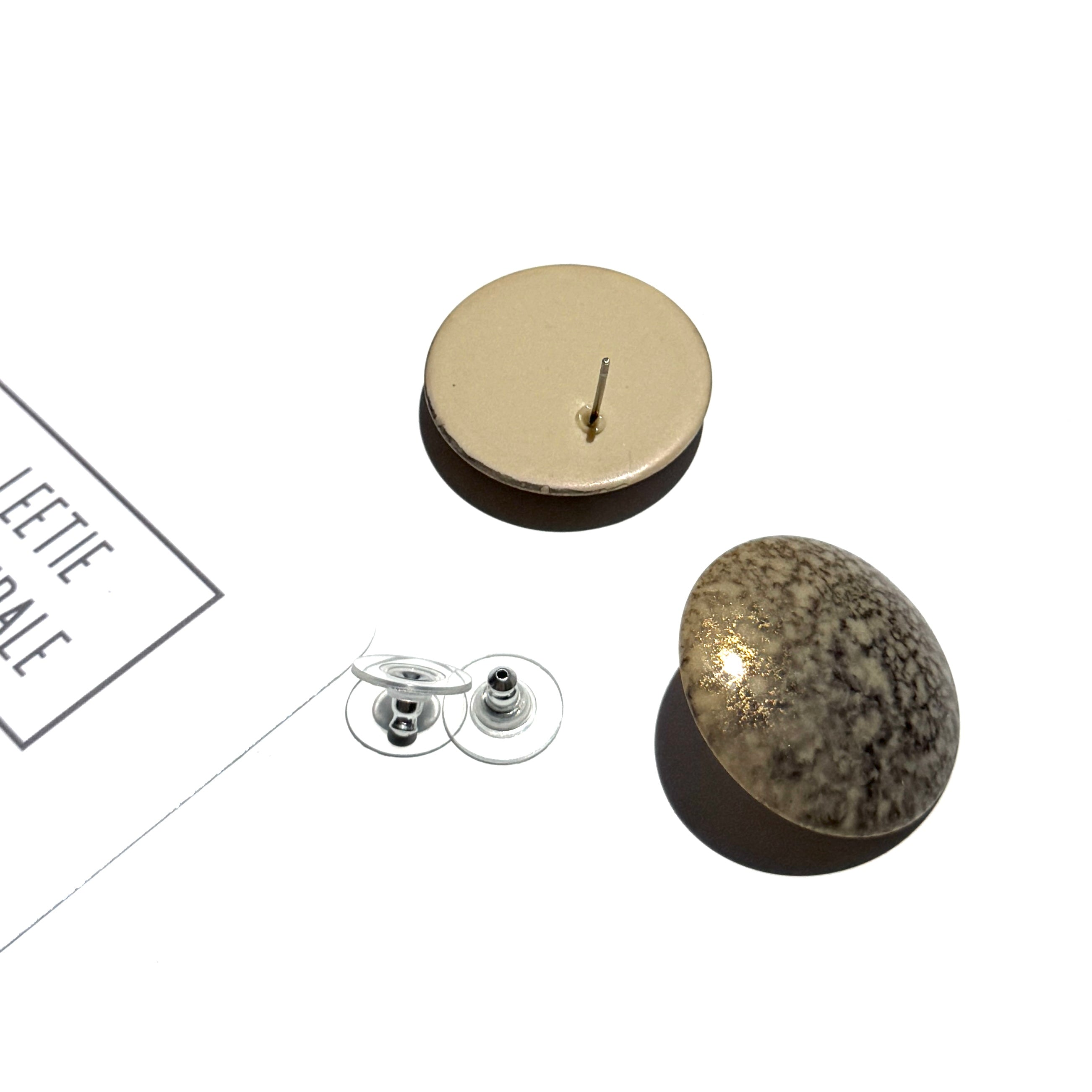 Mirage Speckled Retro Button Stud Earrings