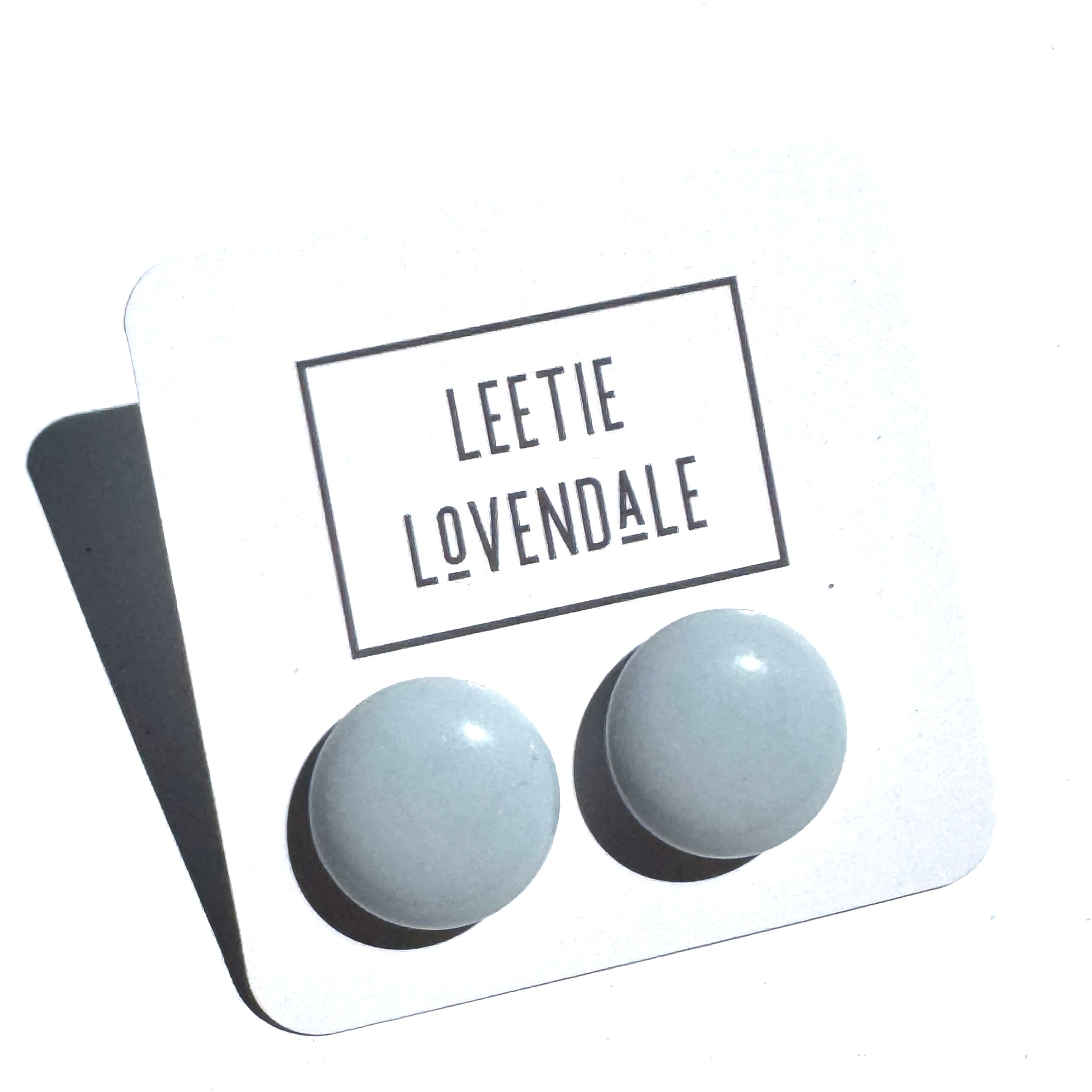Light Grey Retro Button Stud Earrings