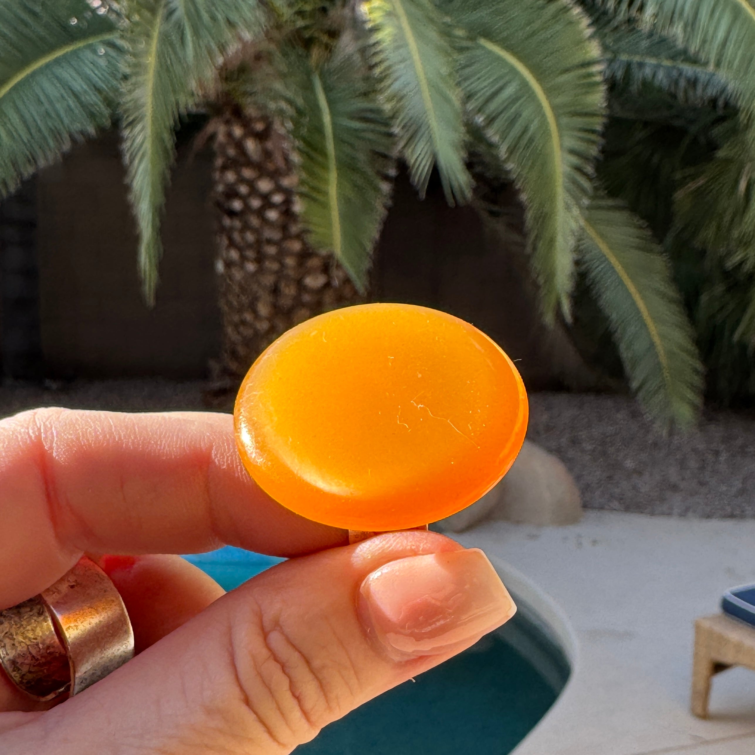 Tangerine Bold Moonglow Cocktail Ring