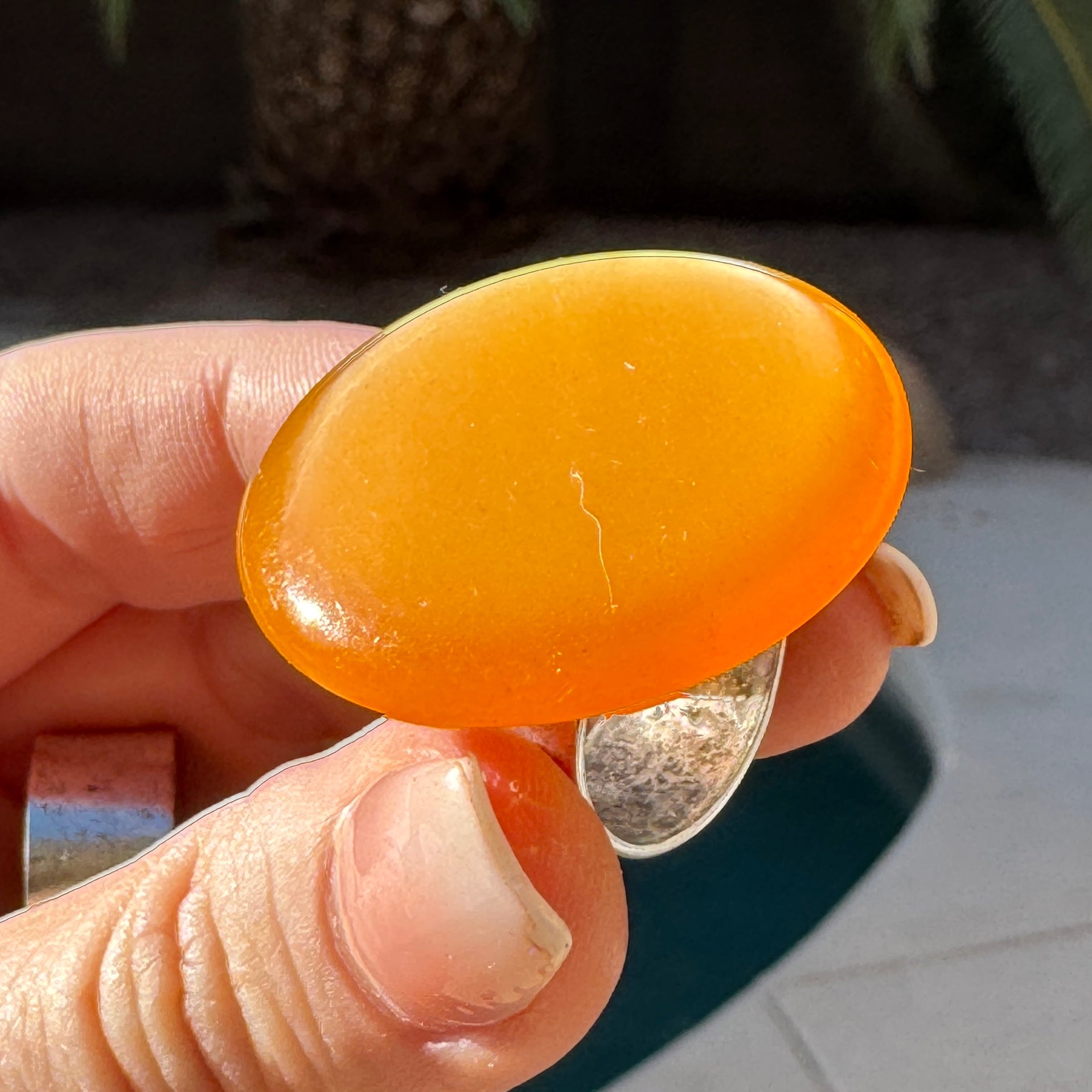 Tangerine Bold Moonglow Cocktail Ring