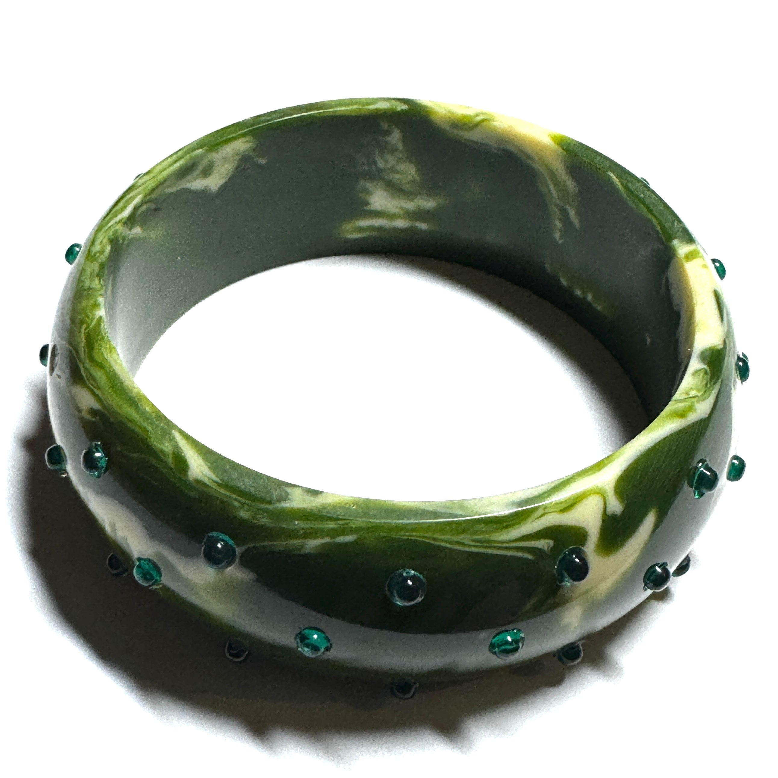 Glass Studded Bangle Bracelet