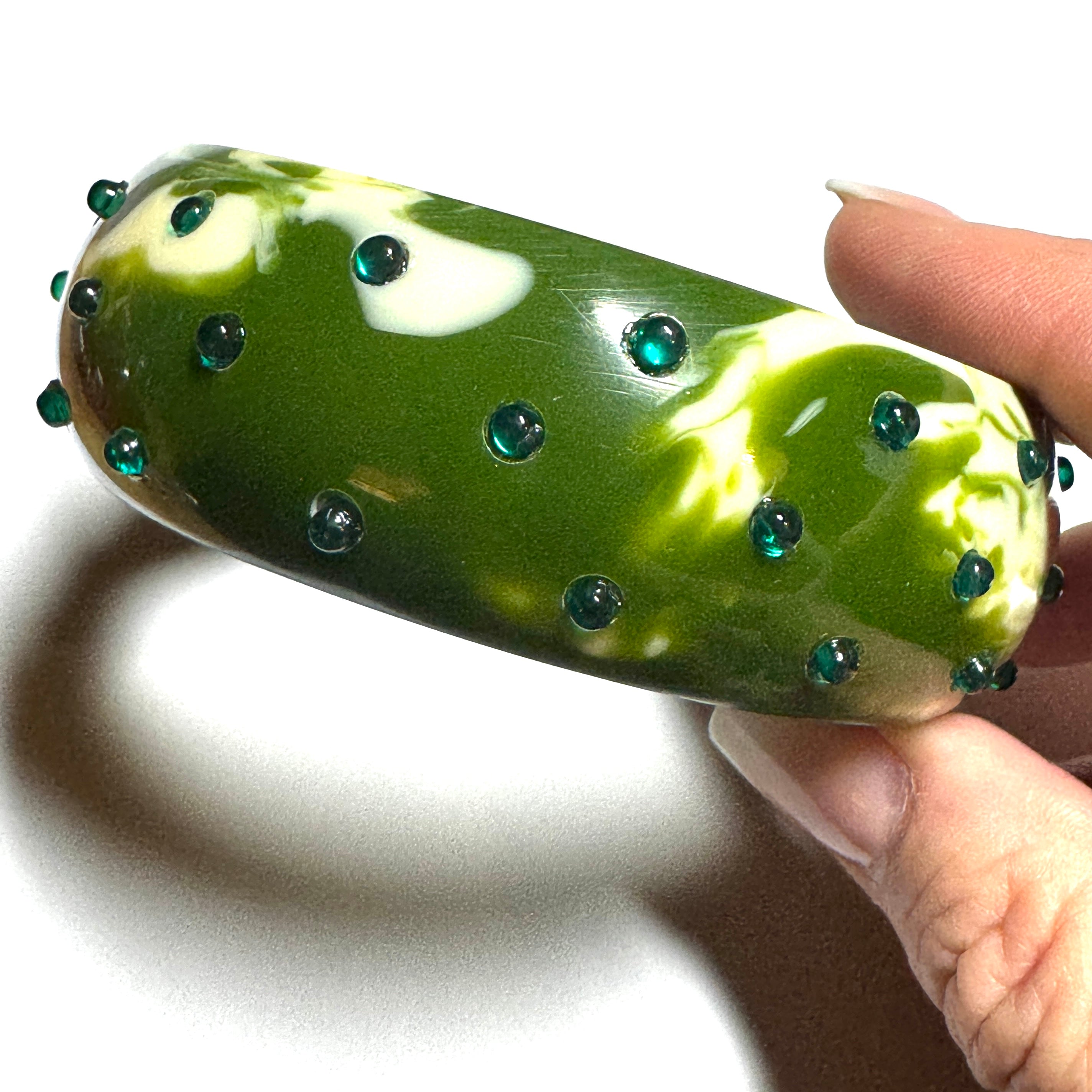 Glass Studded Bangle Bracelet