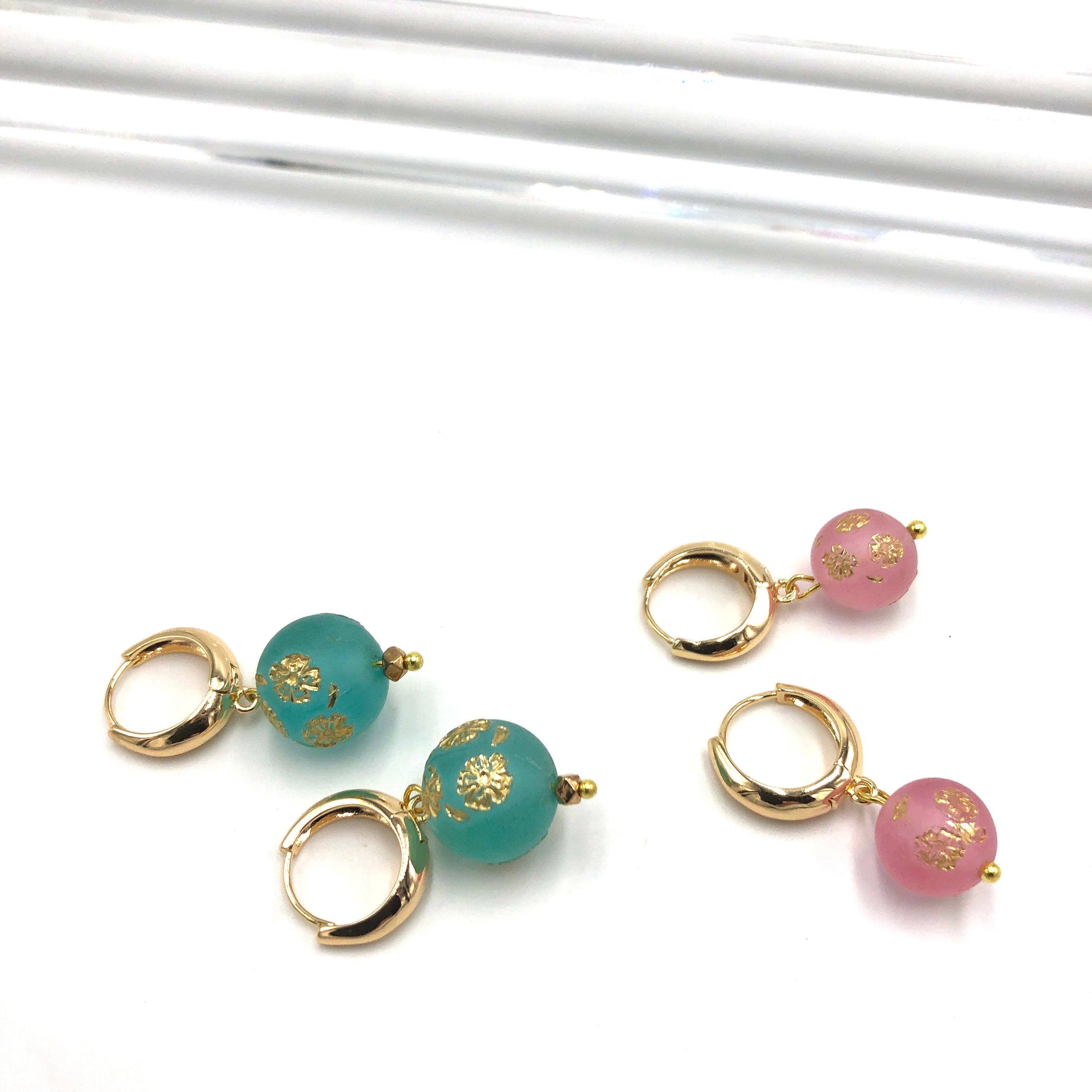 Daisy Hoop & Bead Earrings