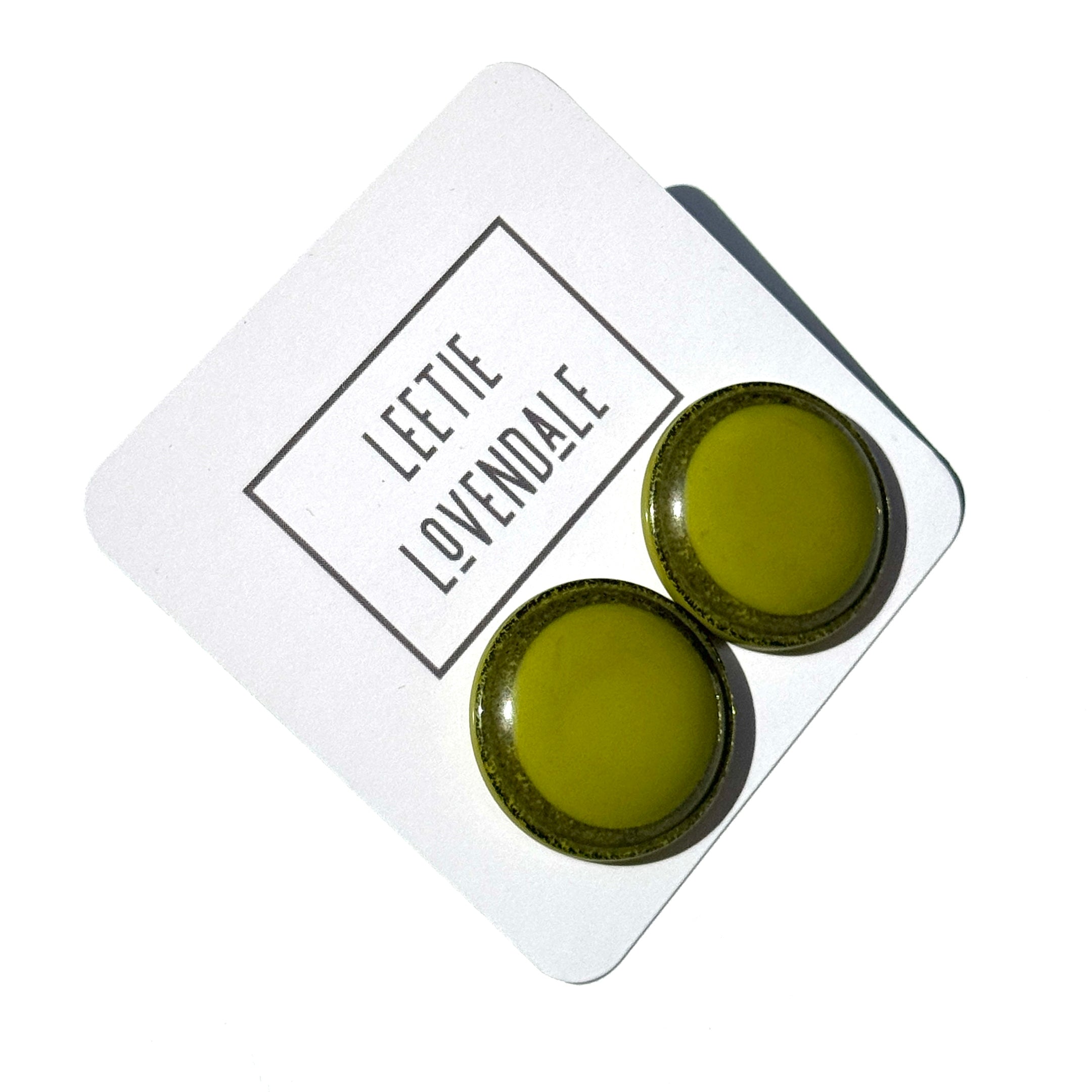 Glitter Resin Disc Stud Earrings