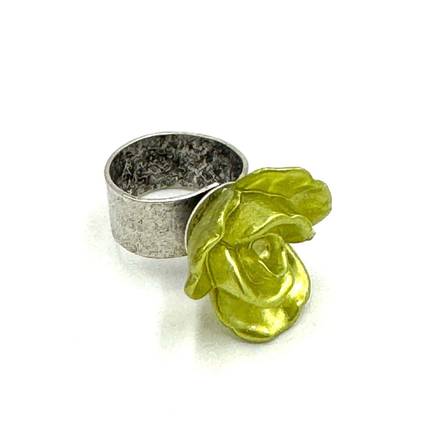 lime green rose ring