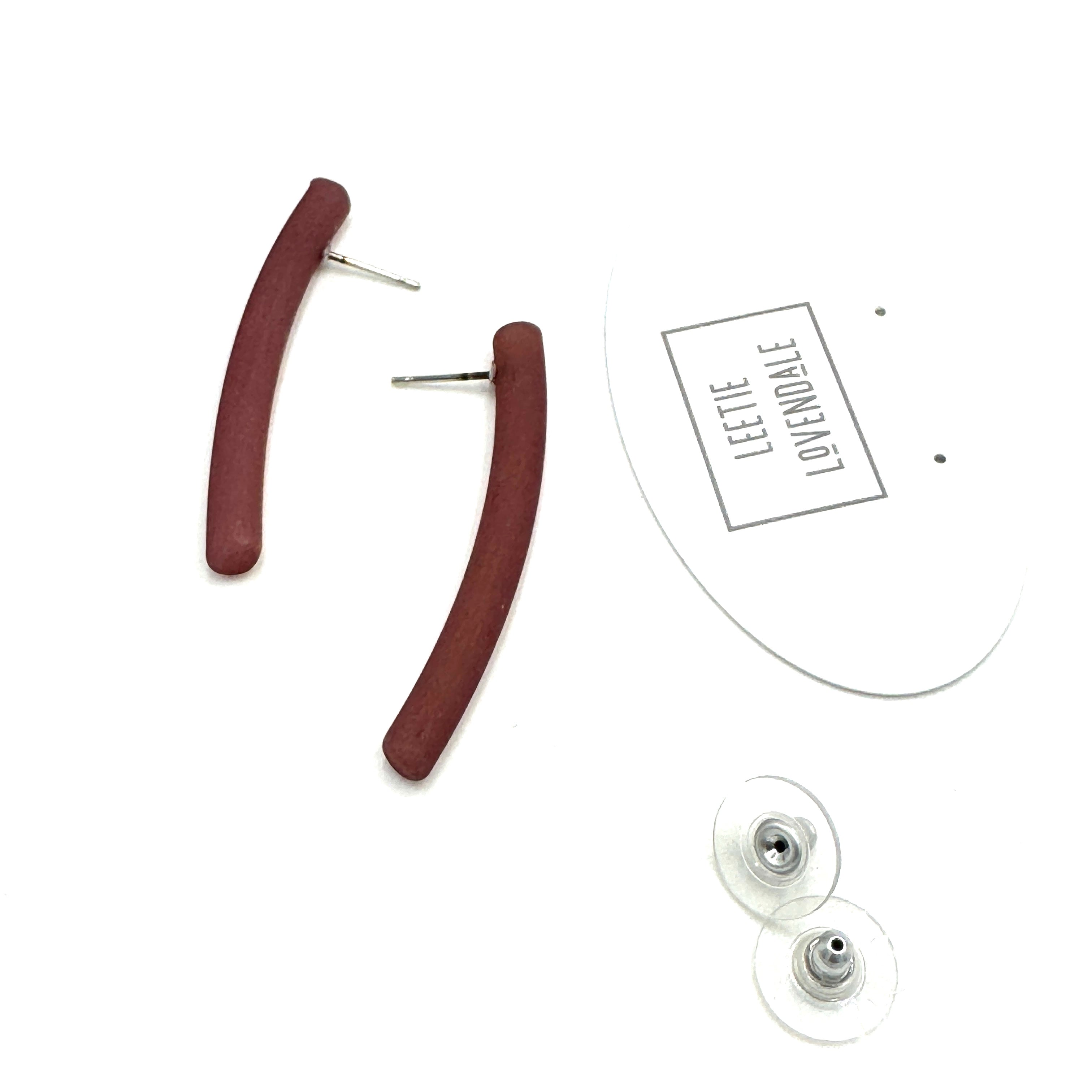 Amethyst Mauve Stick Studs *