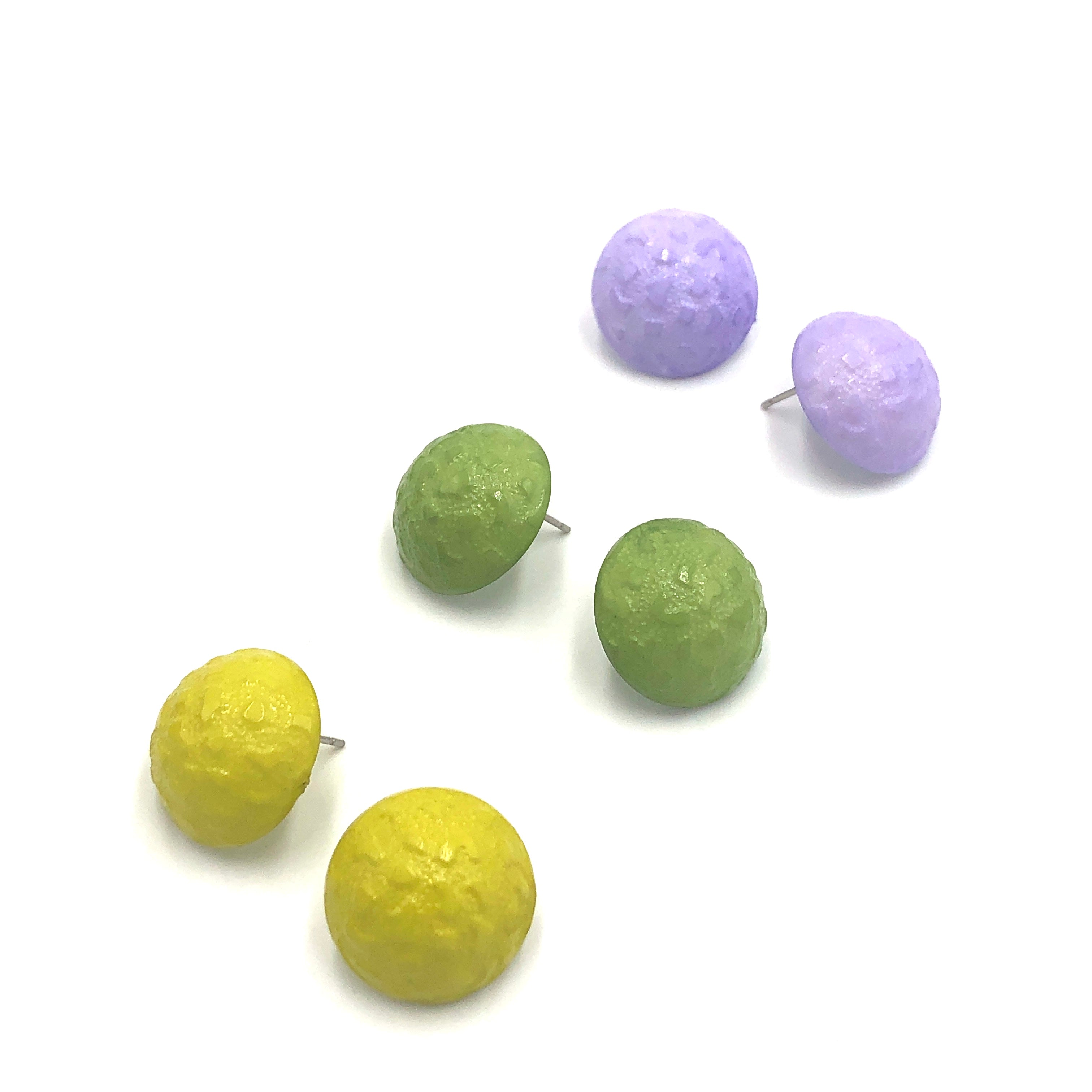 Quinn Textured Button Earrings