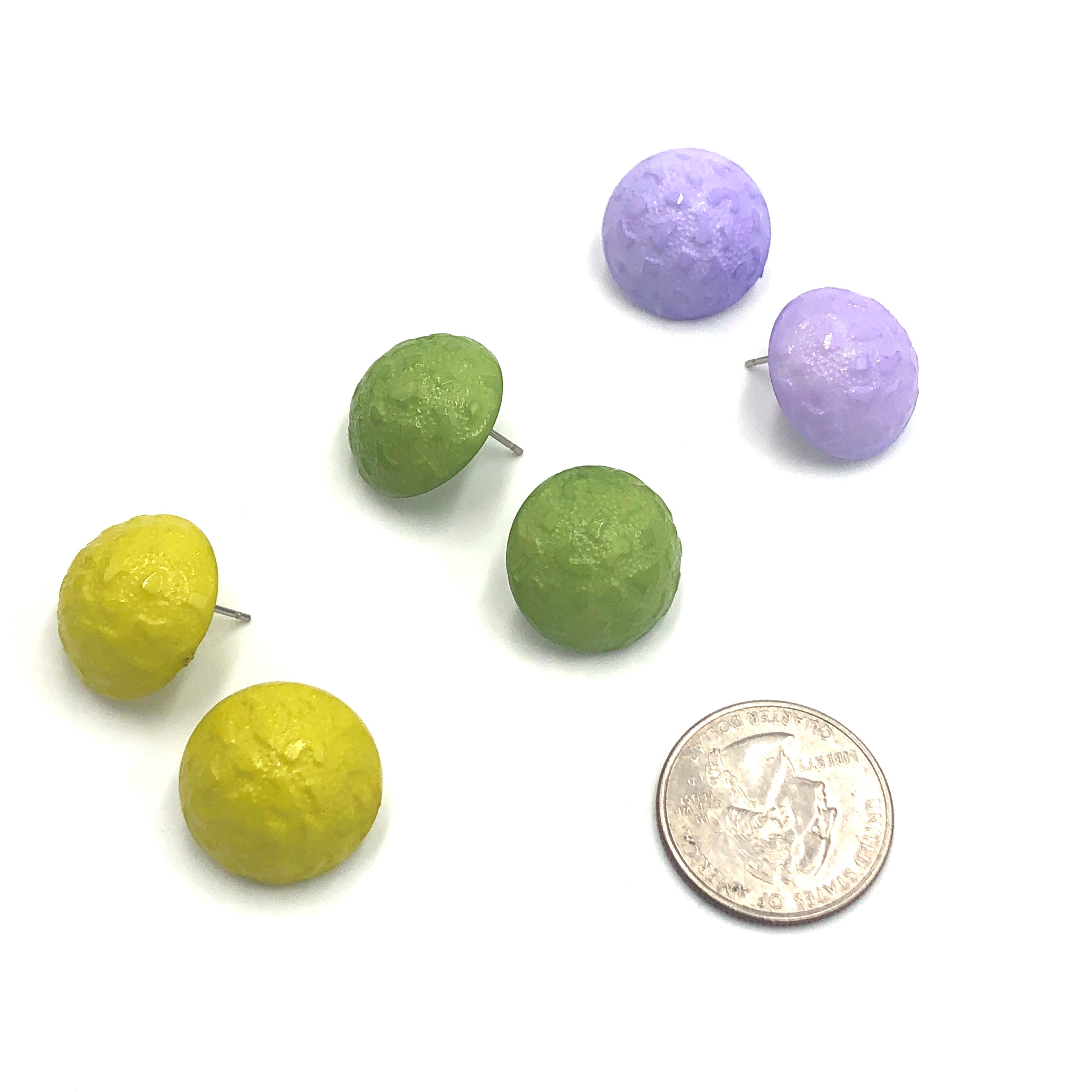 Quinn Textured Button Earrings