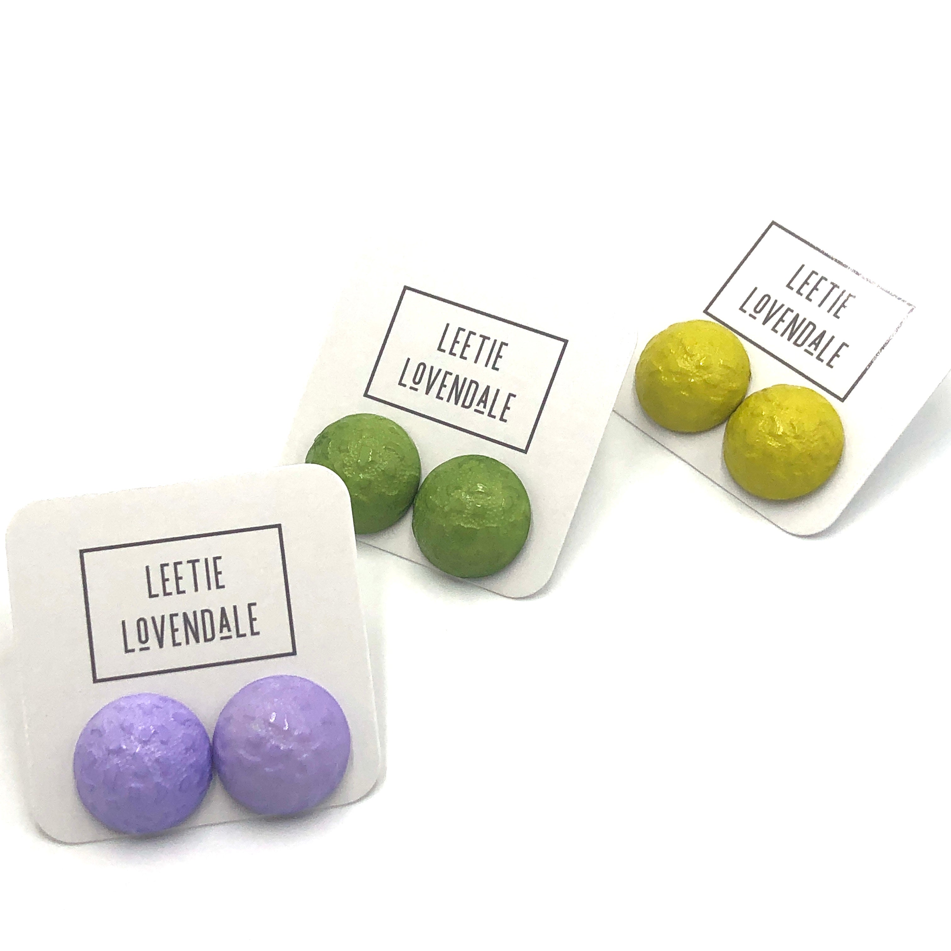 Quinn Textured Button Earrings