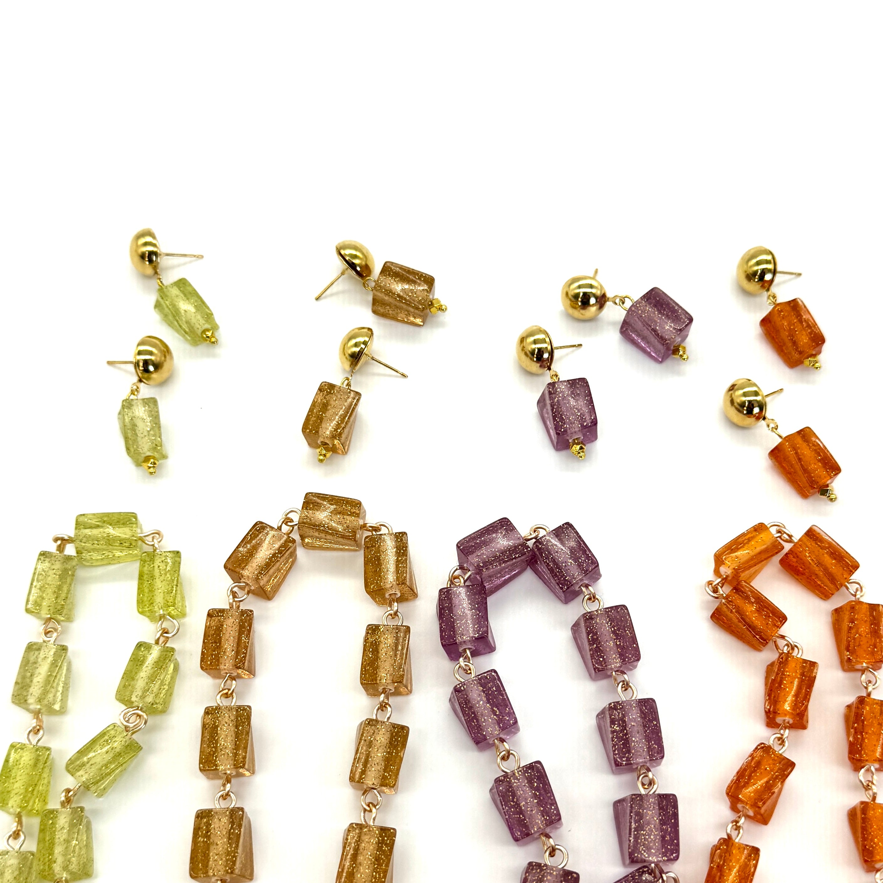 Twisted Glitter Cube Earrings