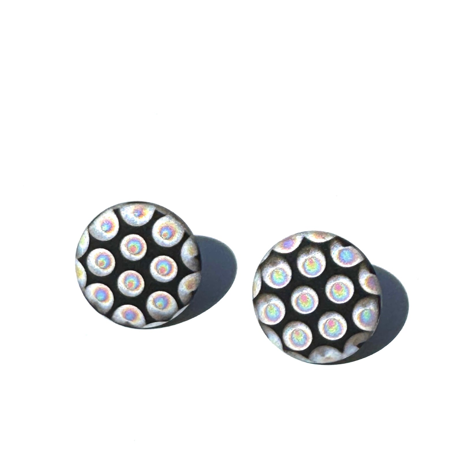 Peacock Polka Prism Stud Earrings