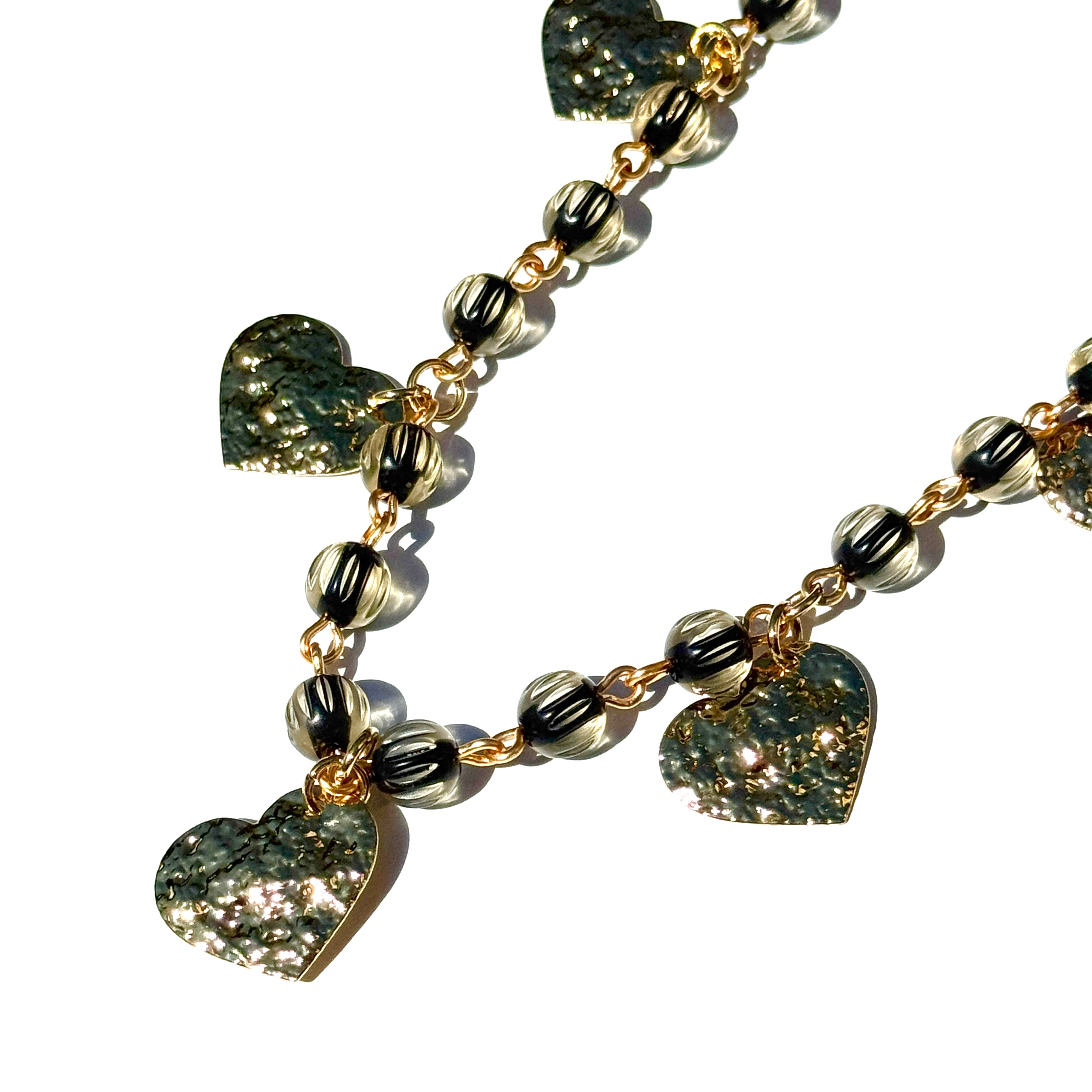 Midnight Gilded Hearts Amelia Necklace