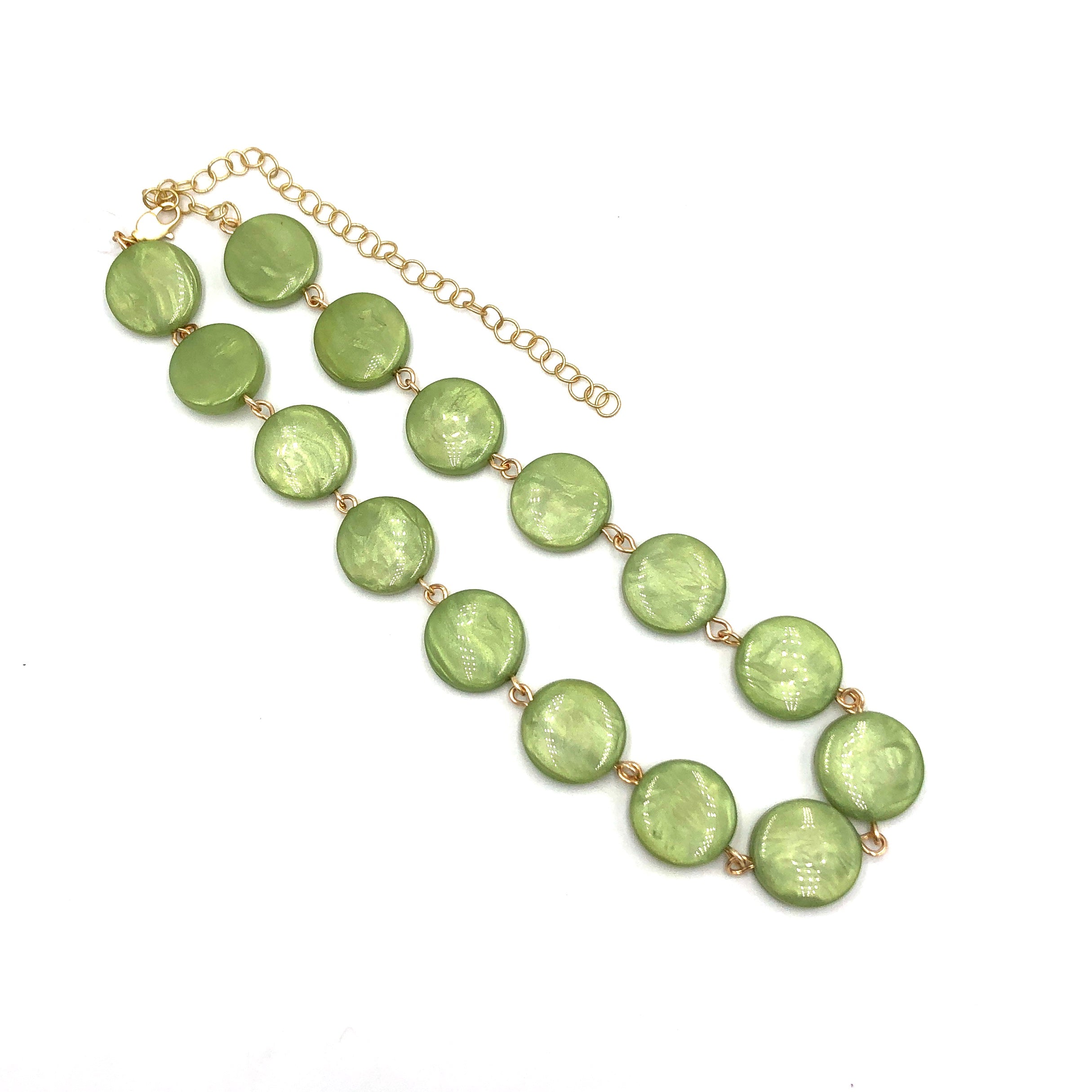 sage green hand wired necklace