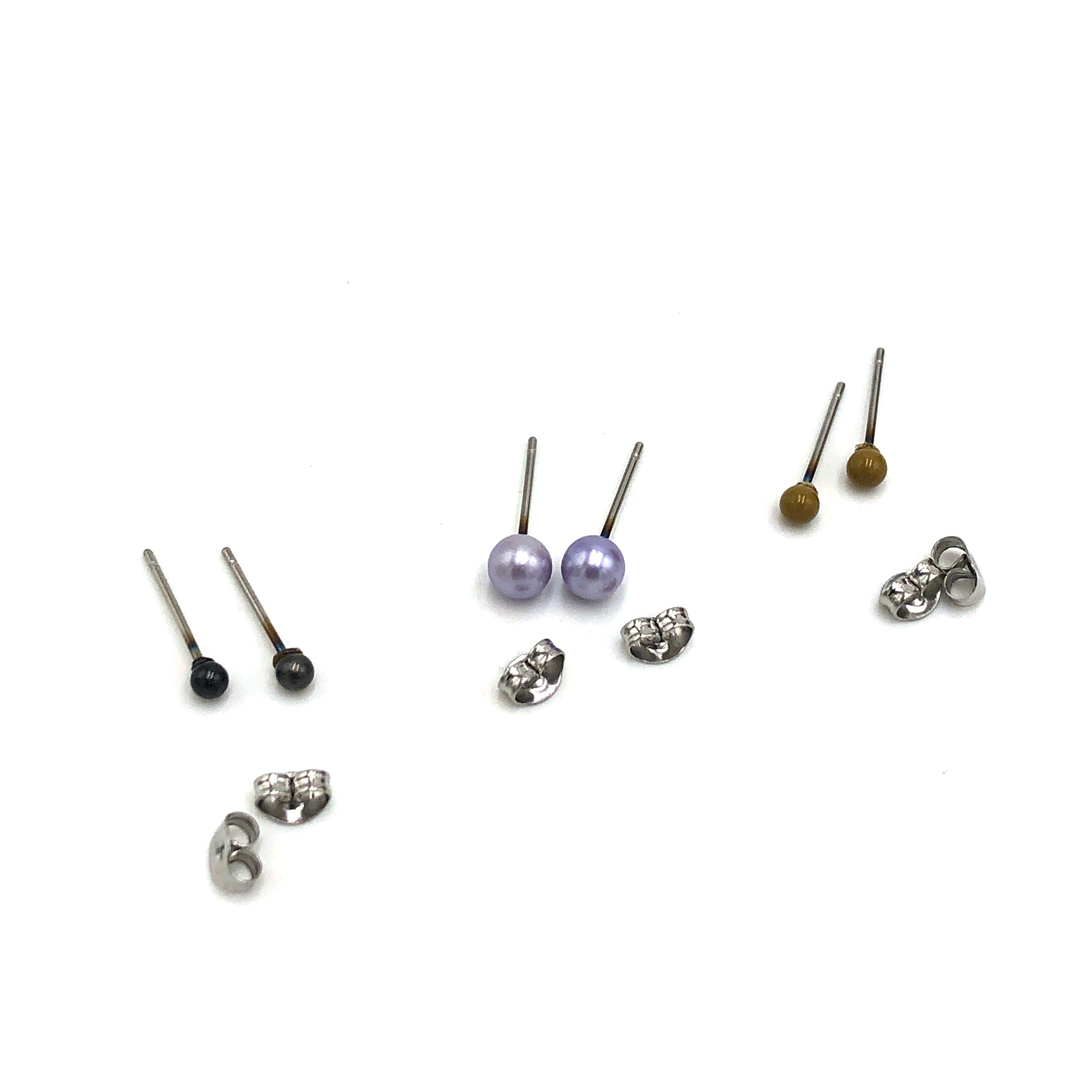 dark metallic pewter studs