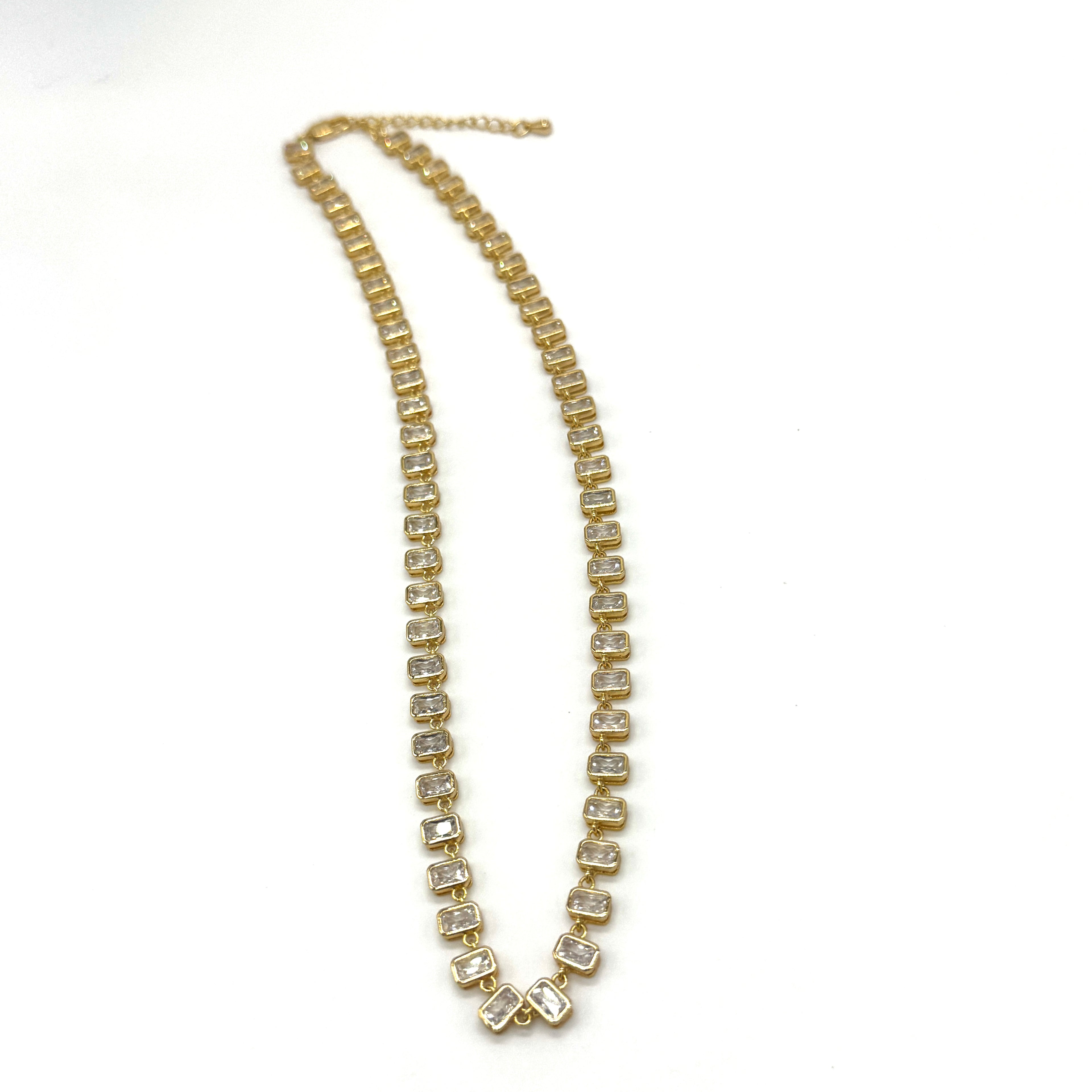 Solenne Baguette Necklace - Leetie Finery Collection