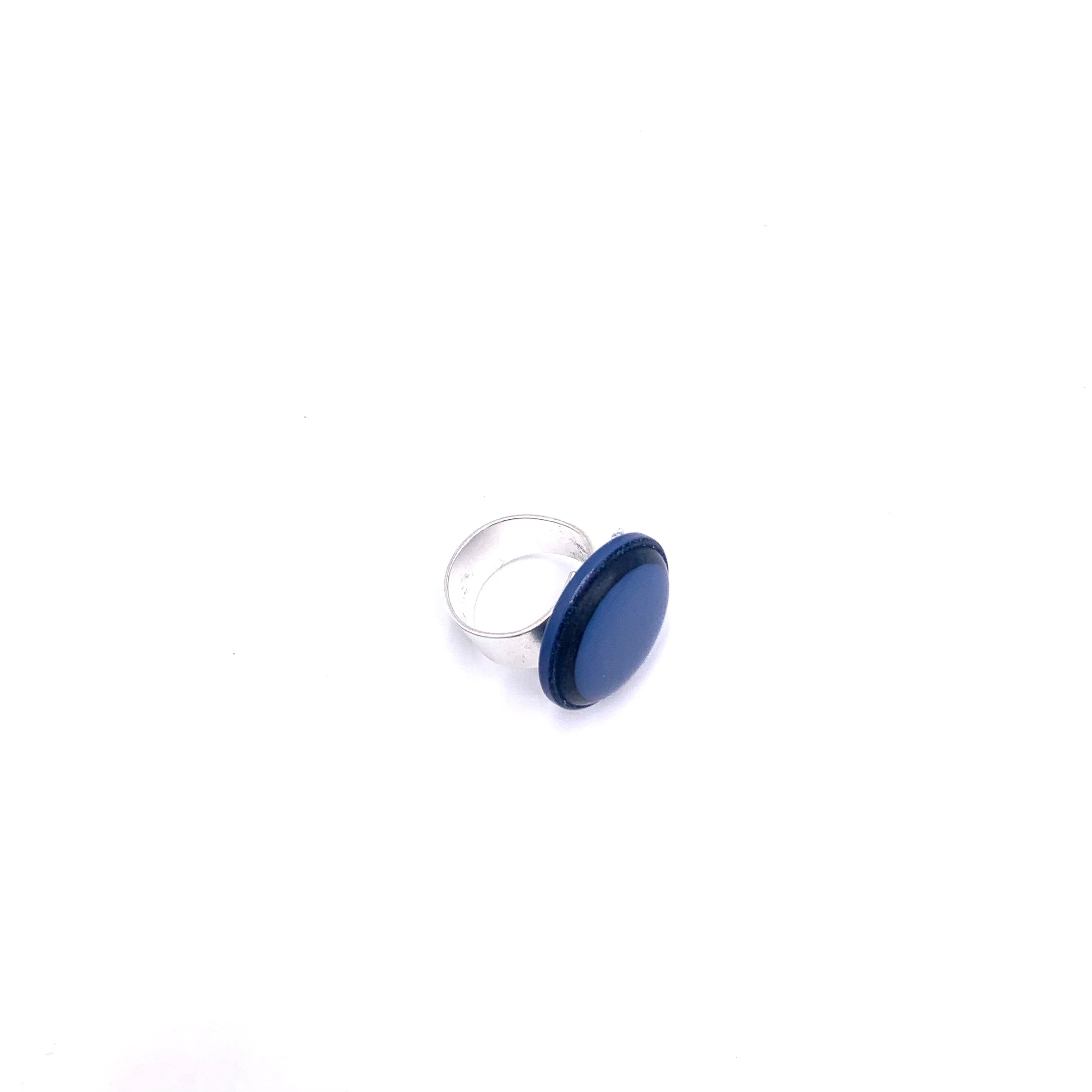 Glitter Resin Disc Cocktail Ring