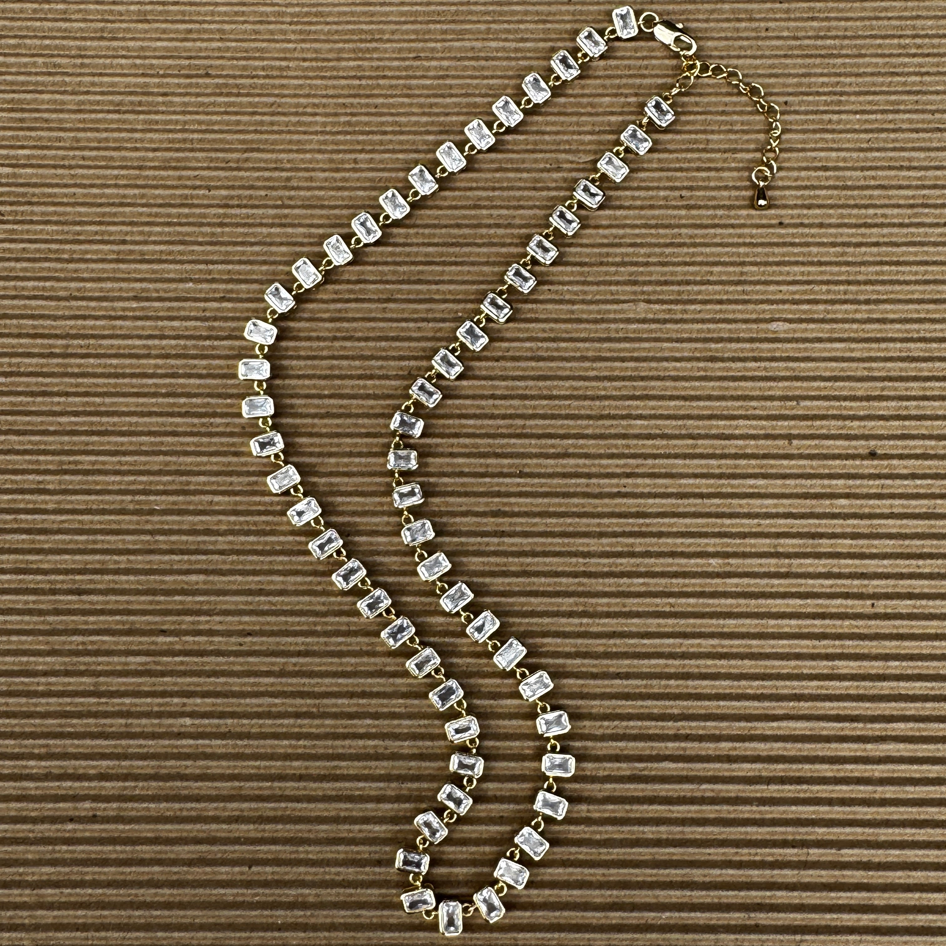 Solenne Baguette Necklace - Leetie Finery Collection