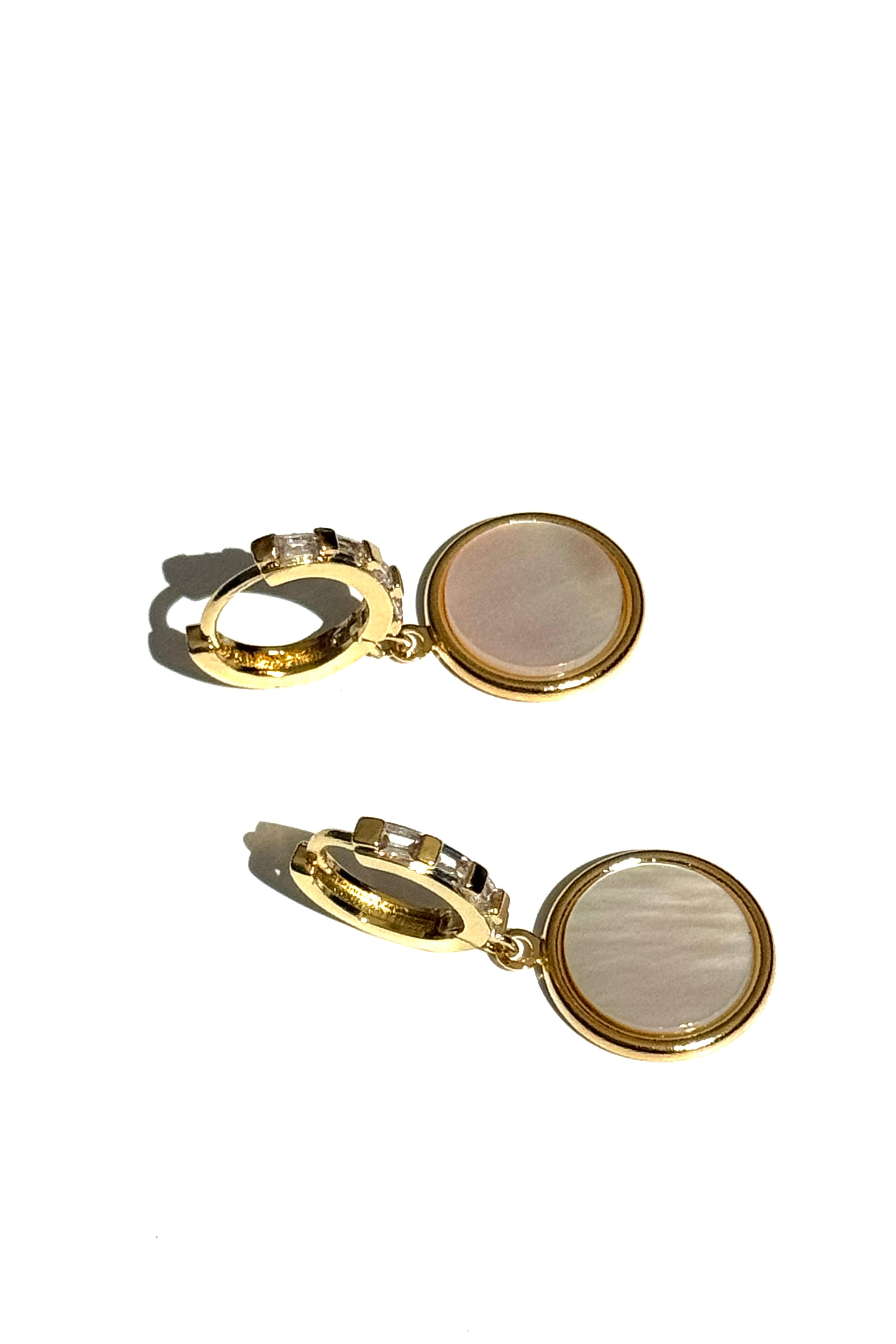 Lunar Medallion Crystal Huggie Earrings