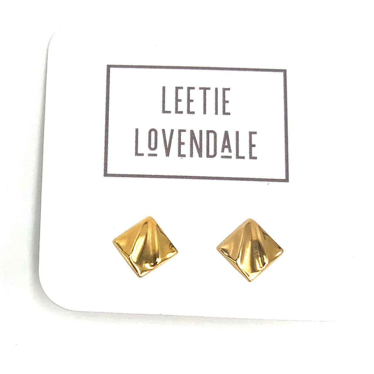 Gold Wavy Diamond Stud Earrings – Vintage Deadstock