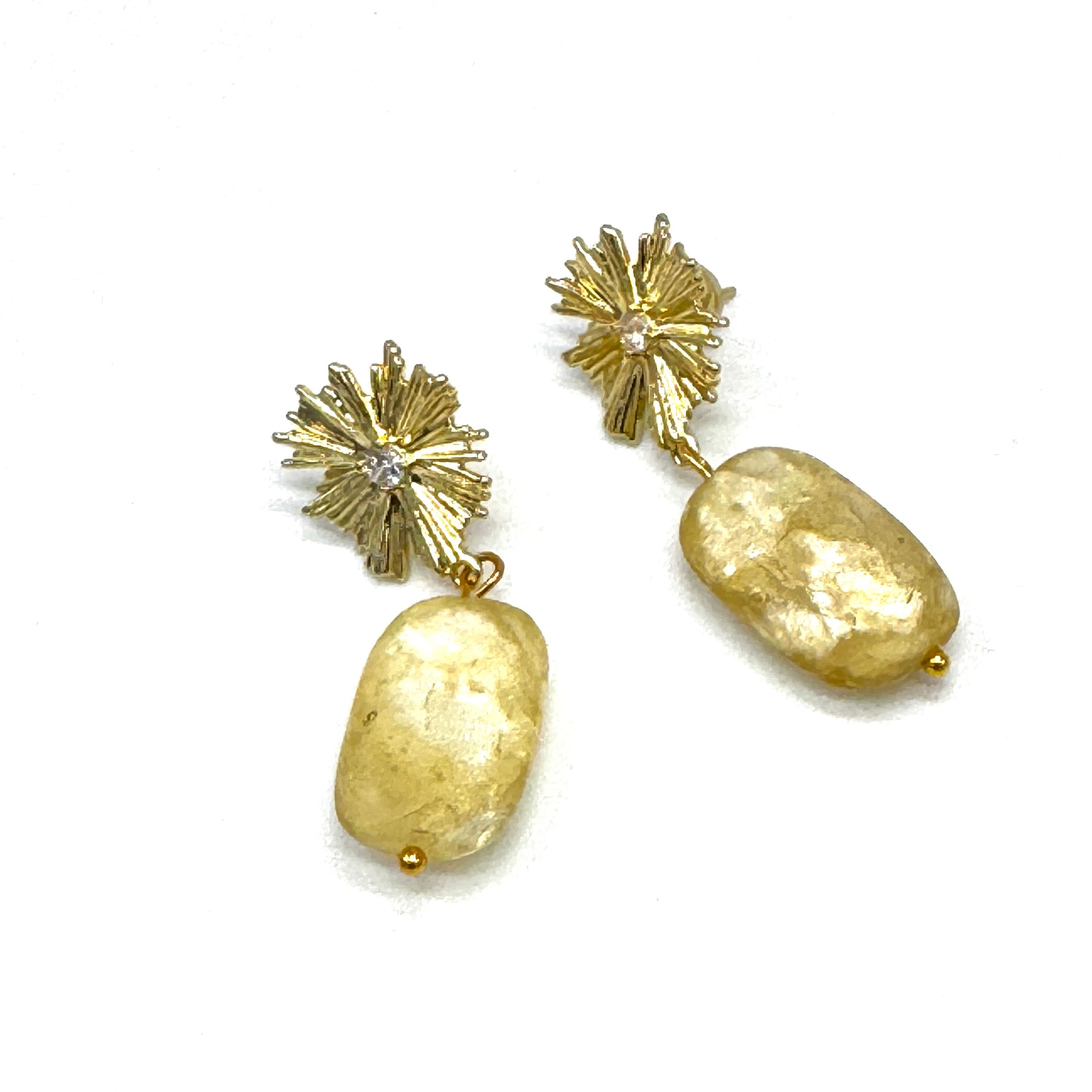 Sunburst Shell Drop Earrings