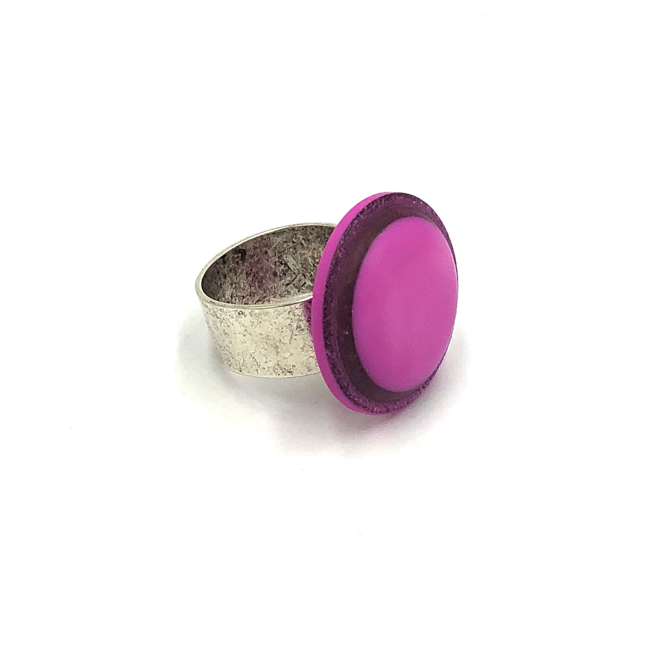 Glitter Resin Disc Cocktail Ring