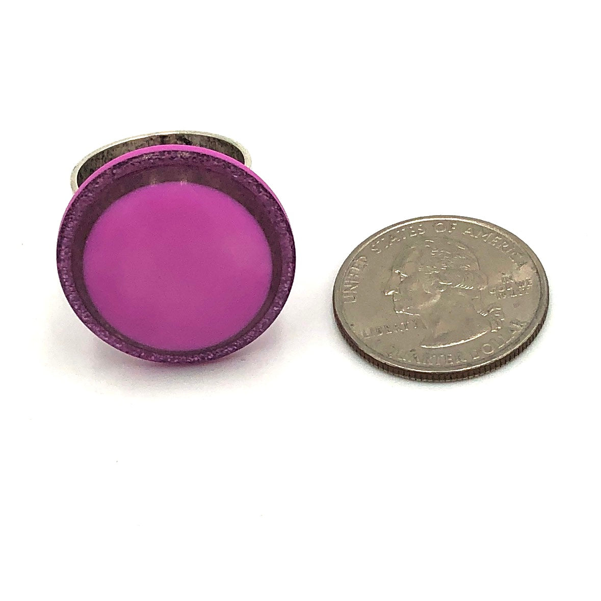 Glitter Resin Disc Cocktail Ring
