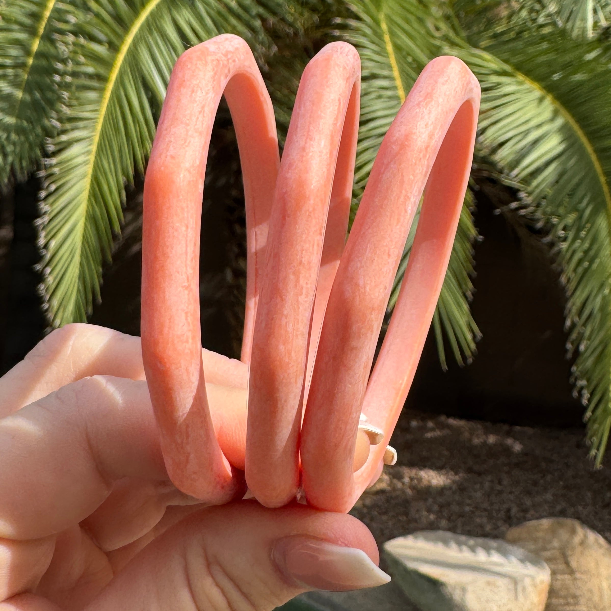 Matte Peach Bangle Bracelet Stack - Stack