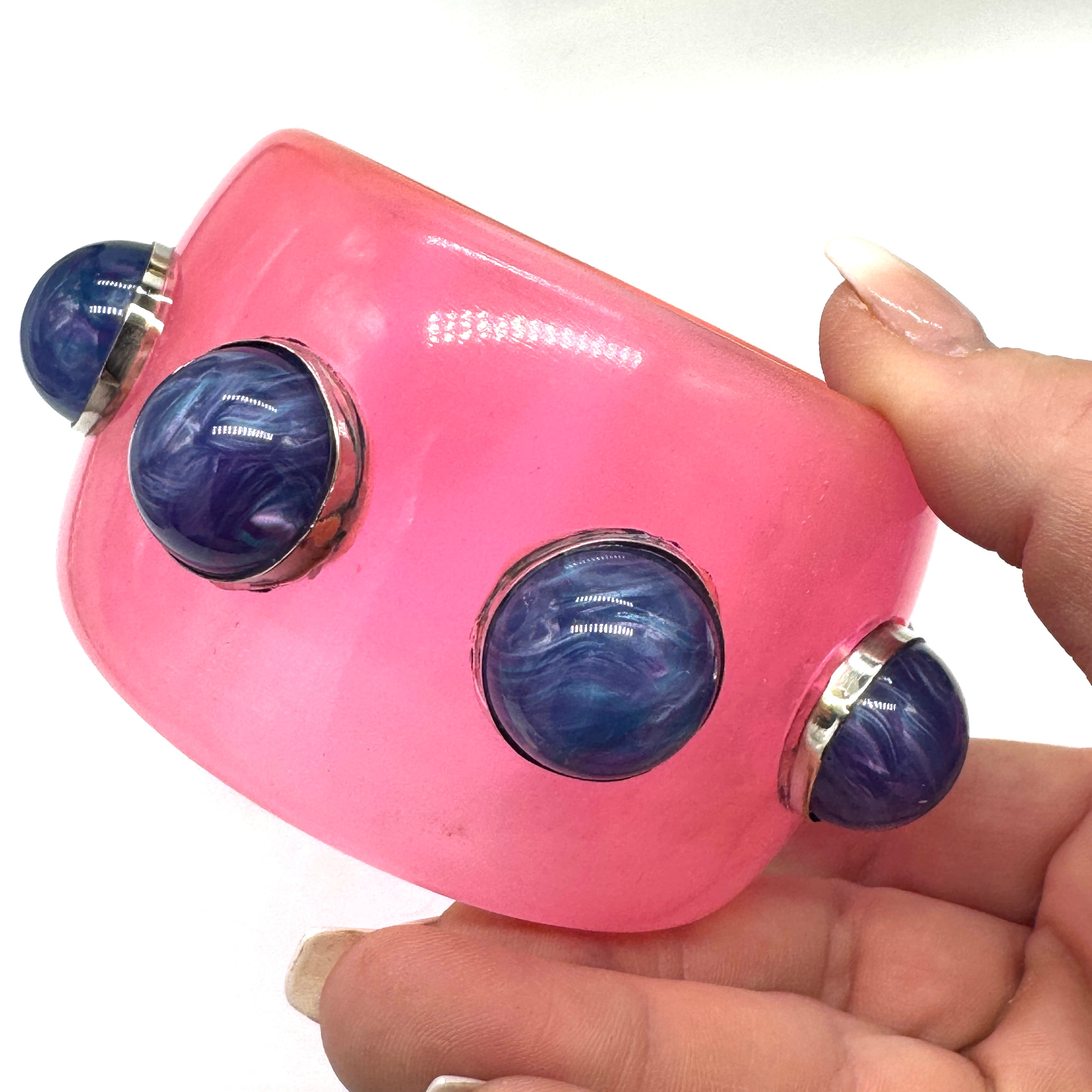 Neon Pink & Blue Aura Bangle Bracelet
