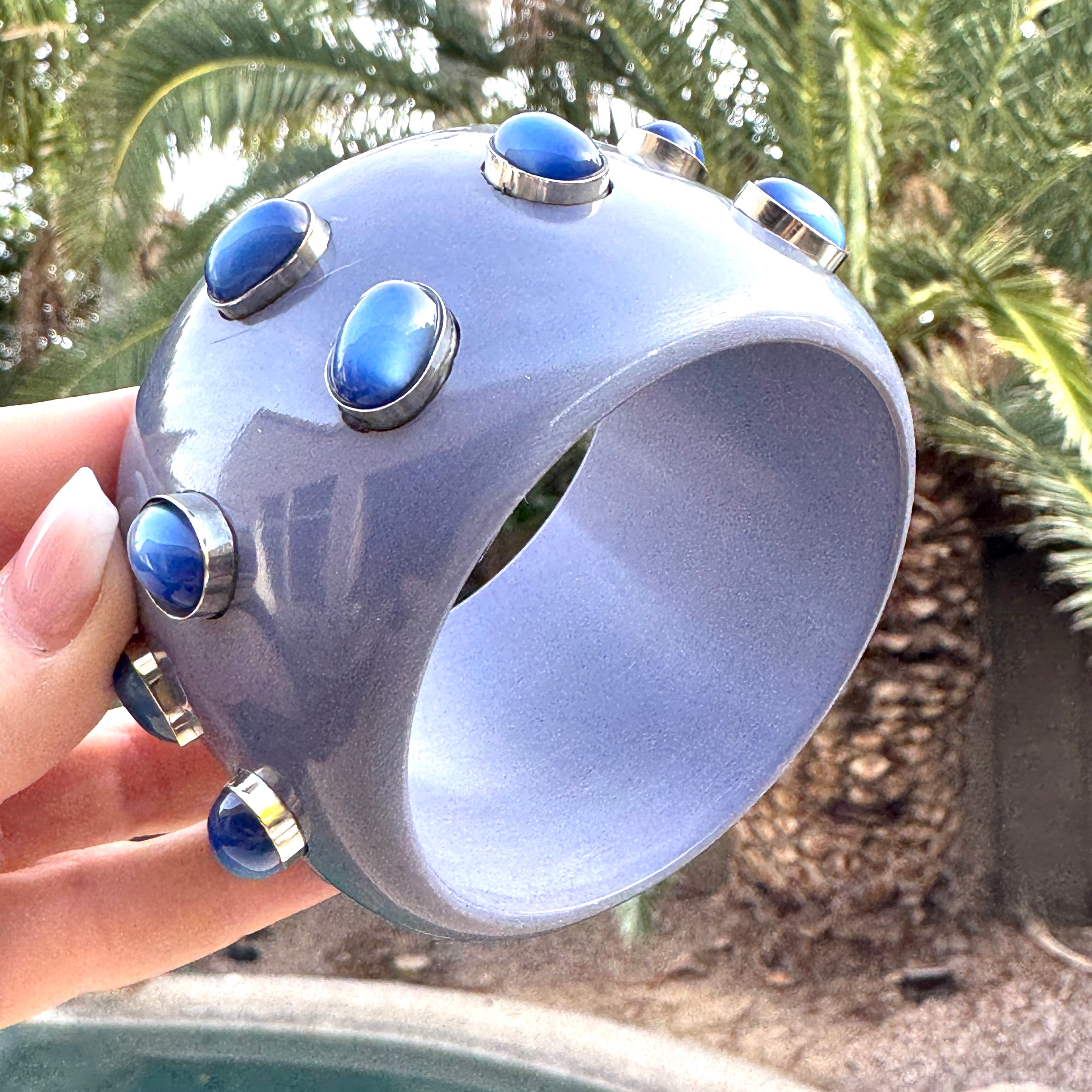 Plum & Blue Moonglow Bangle Bracelet