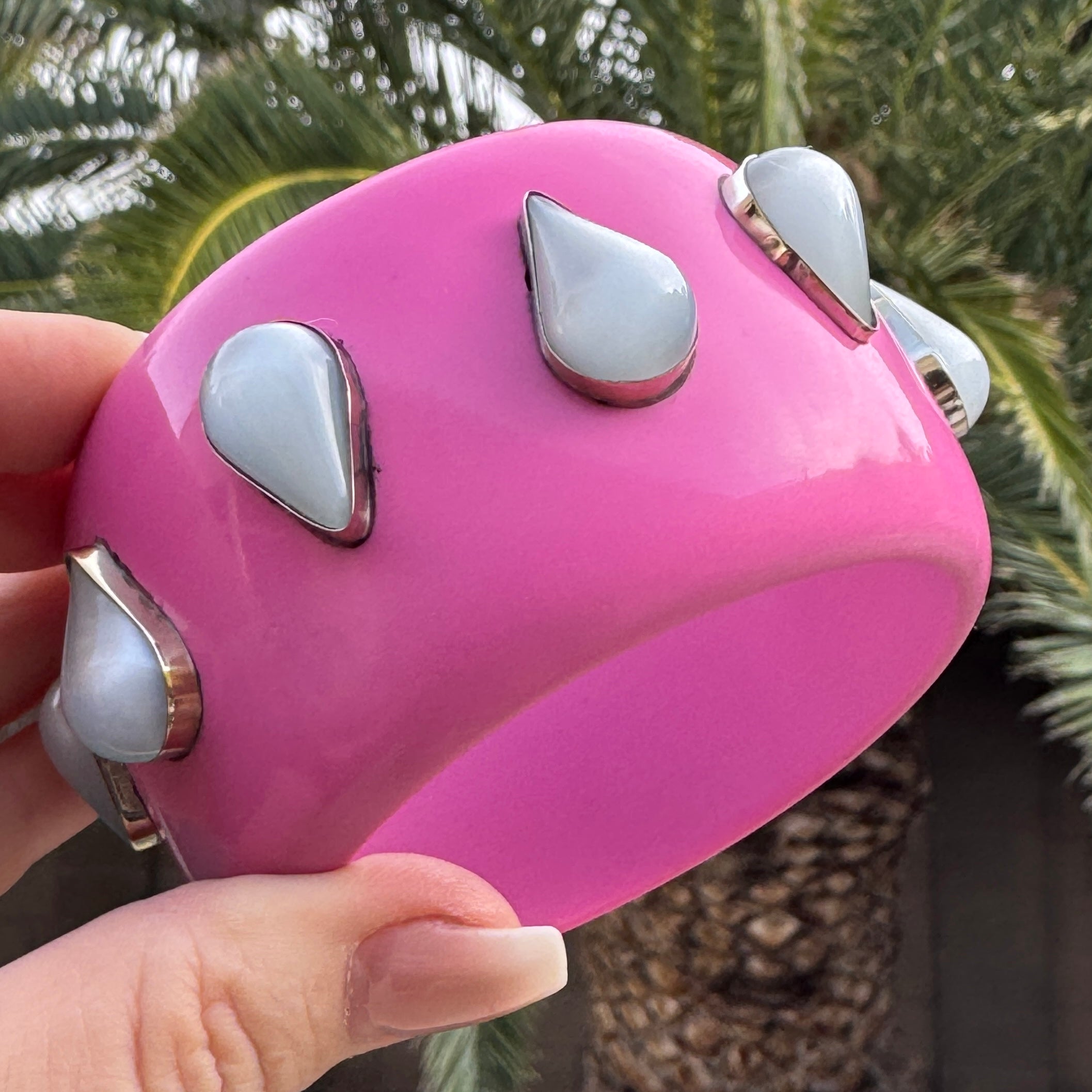 PRE-ORDER Pink & Ice Moonglow Bangle Bracelet (Ships in 4-5 weeks)