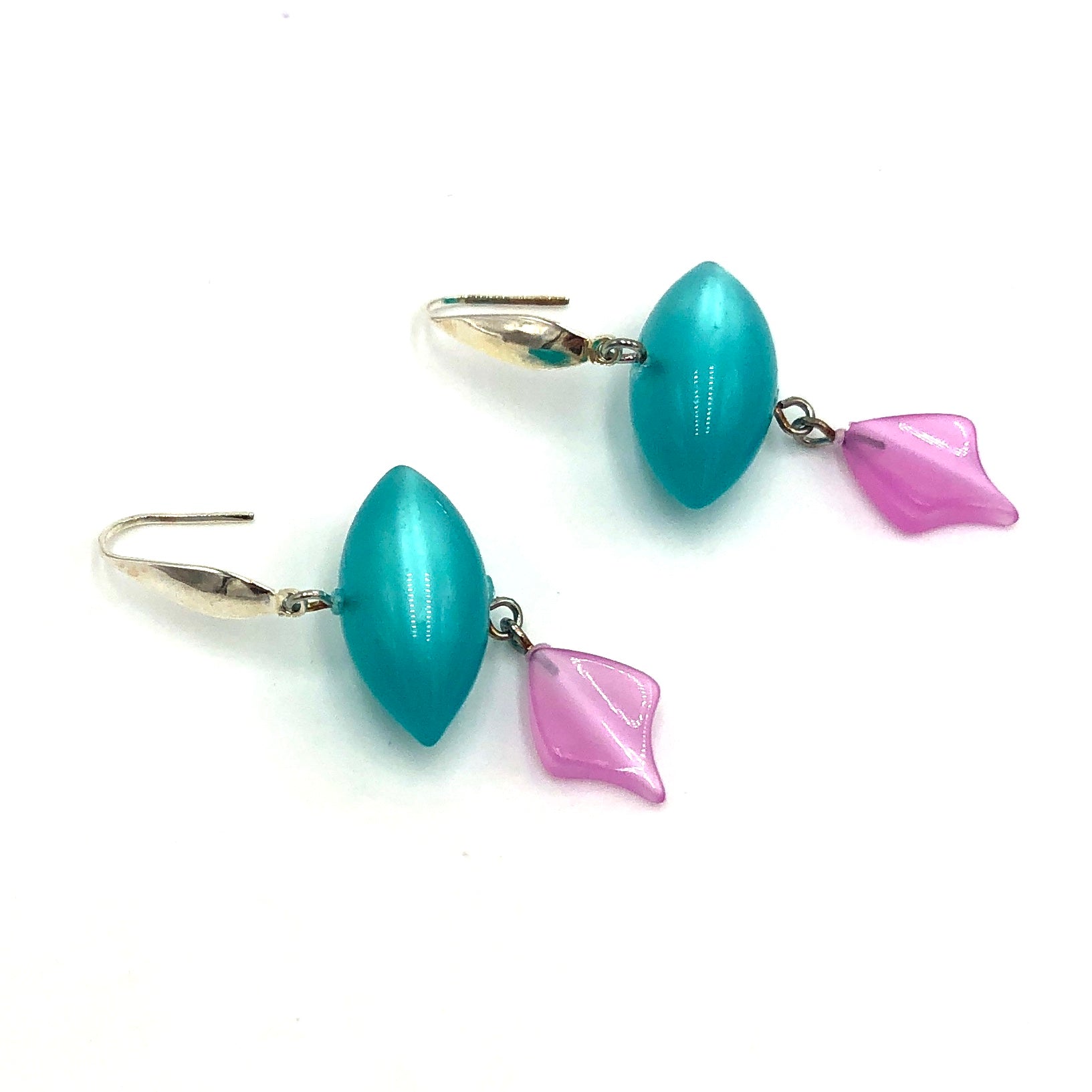 Teal Pod & Lilac Moonglow Statement Earrings