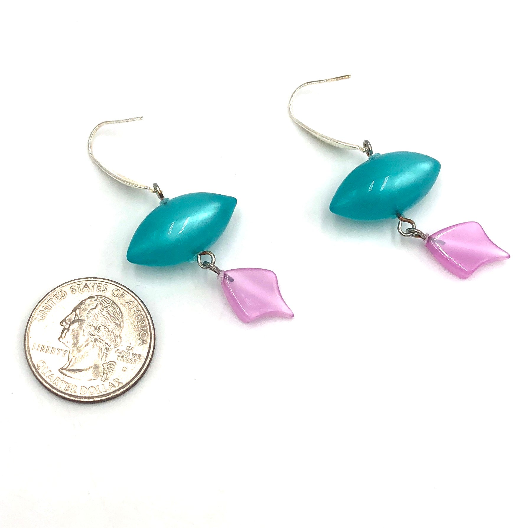 Teal Pod & Lilac Moonglow Statement Earrings