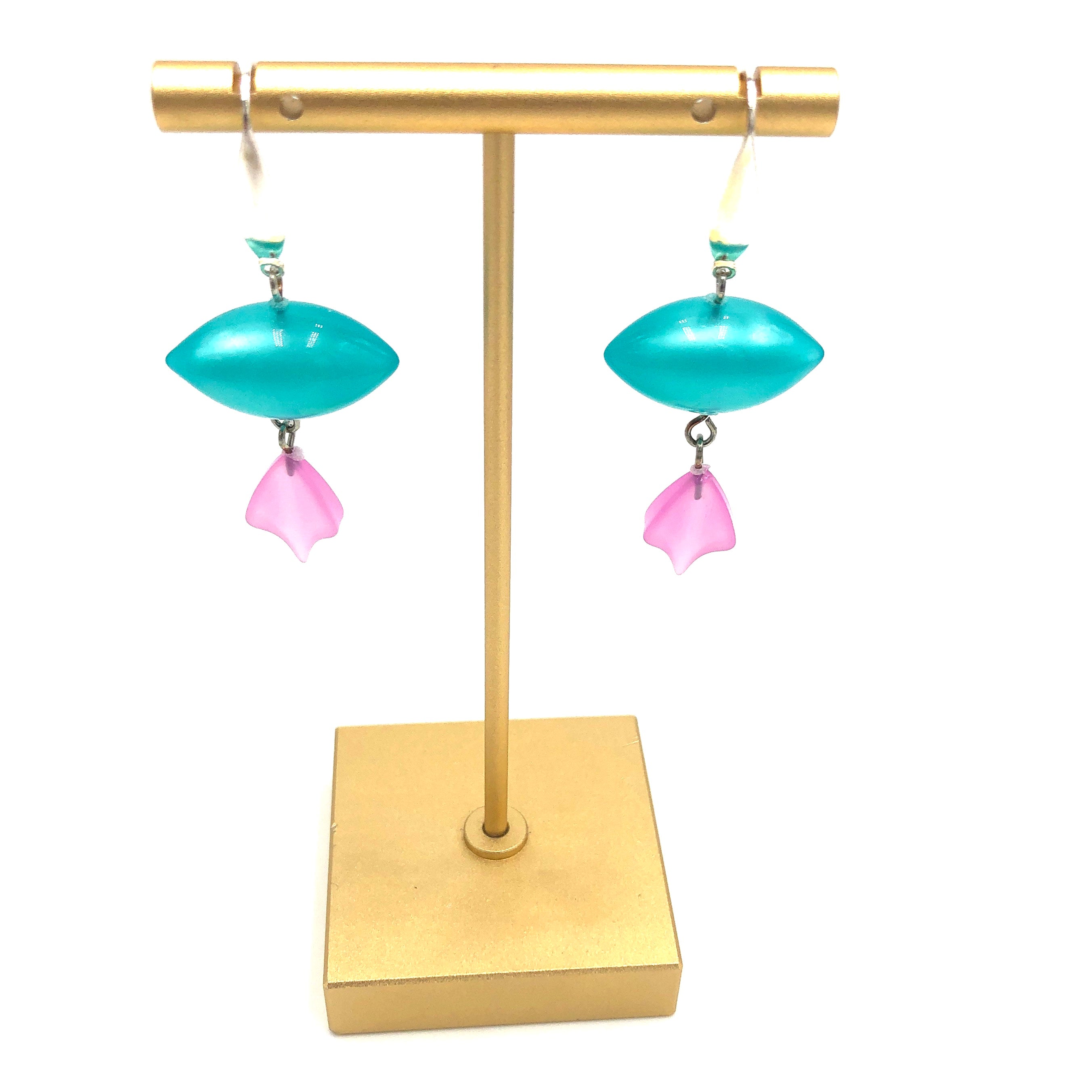Teal Pod & Lilac Moonglow Statement Earrings