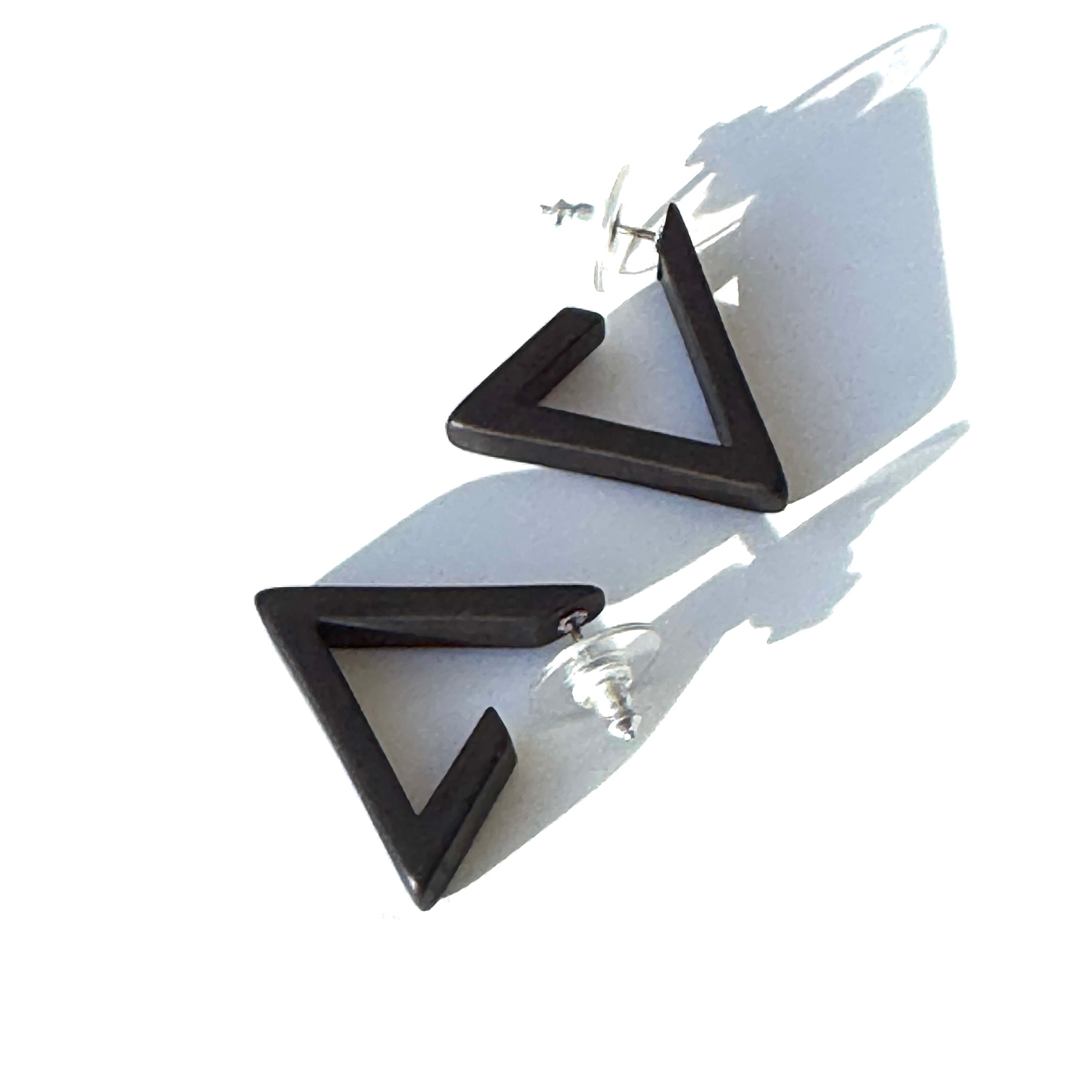 Triangle Frosted Lucite Hoop Earrings