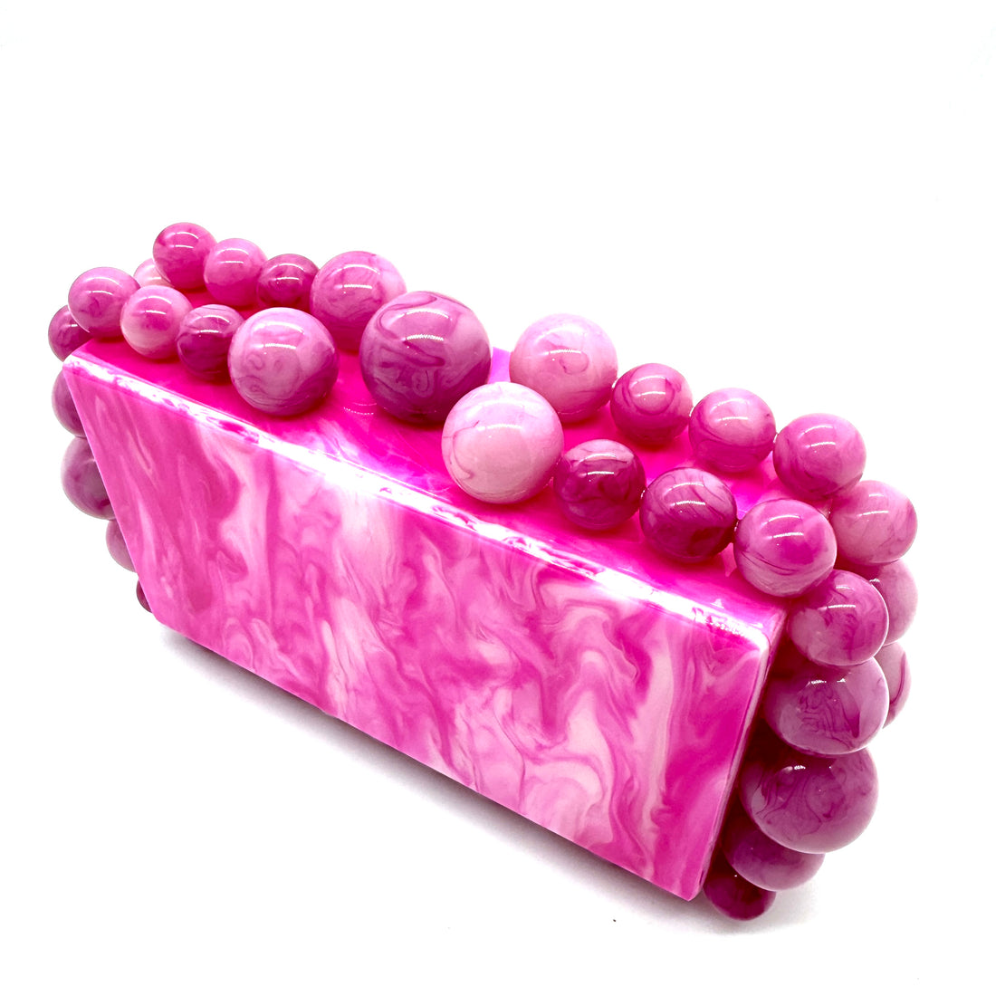 Beaded Moonglow Box Purse - Pink
