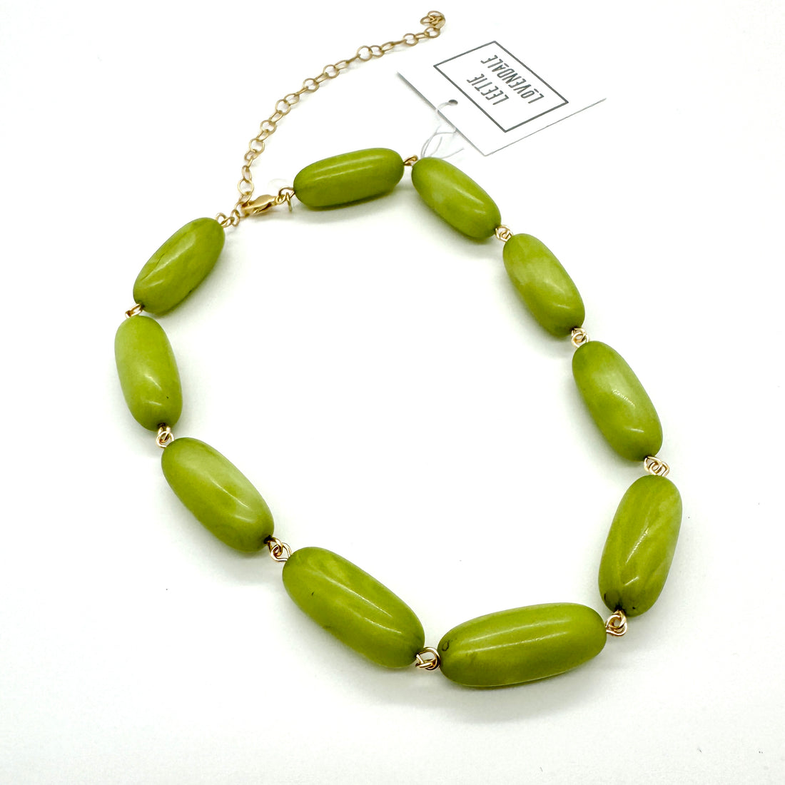 Lime Green Tube Amelia Necklace