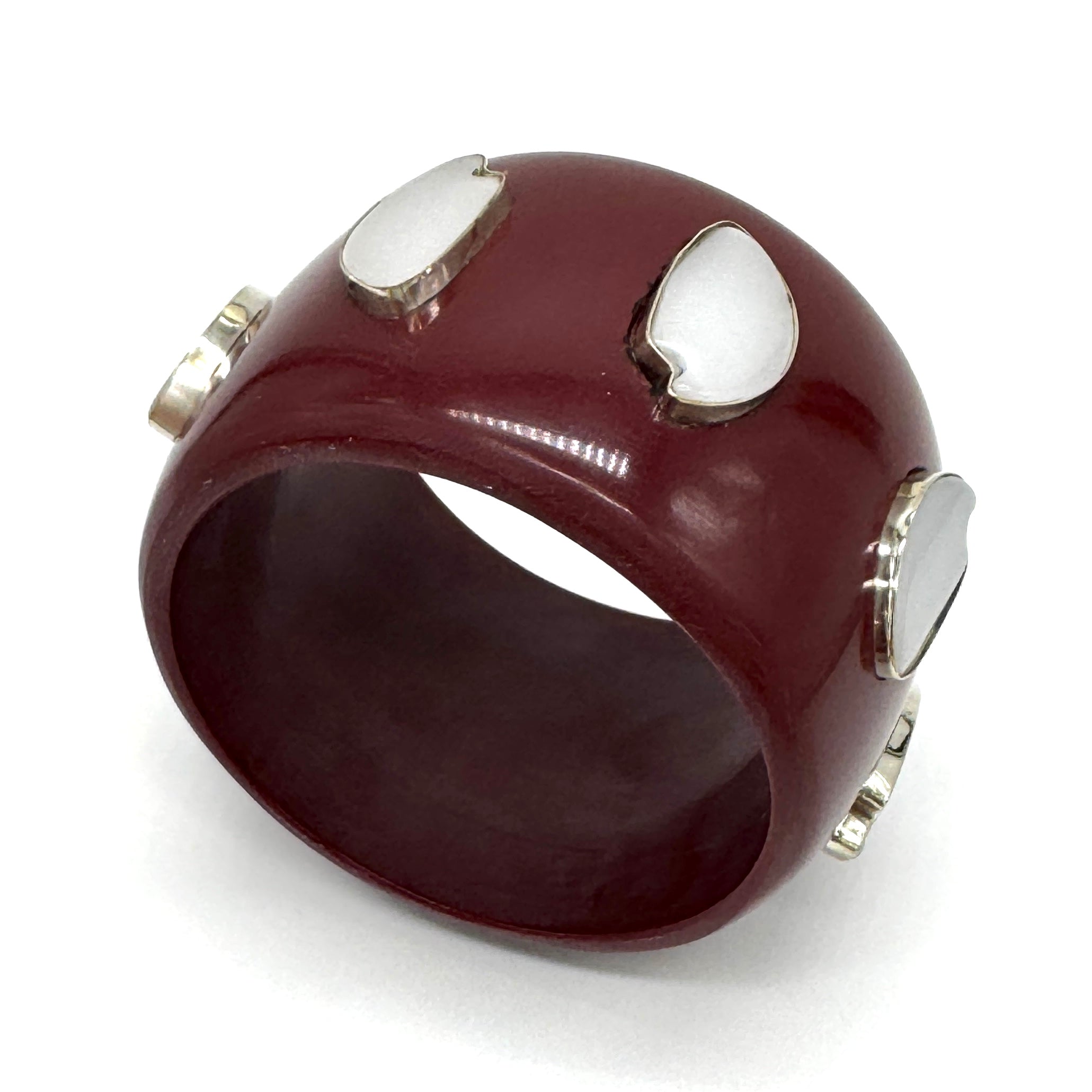 Chocolate Maroon & White Moonglow Bangle