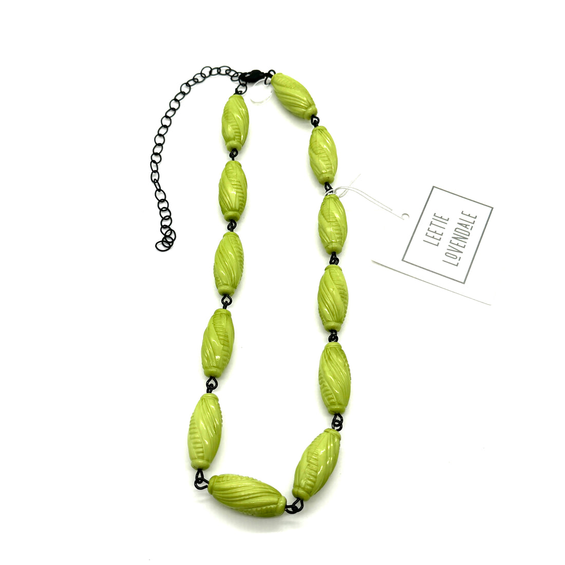 Lime Green Twisted &amp; Textured Amelia Necklace