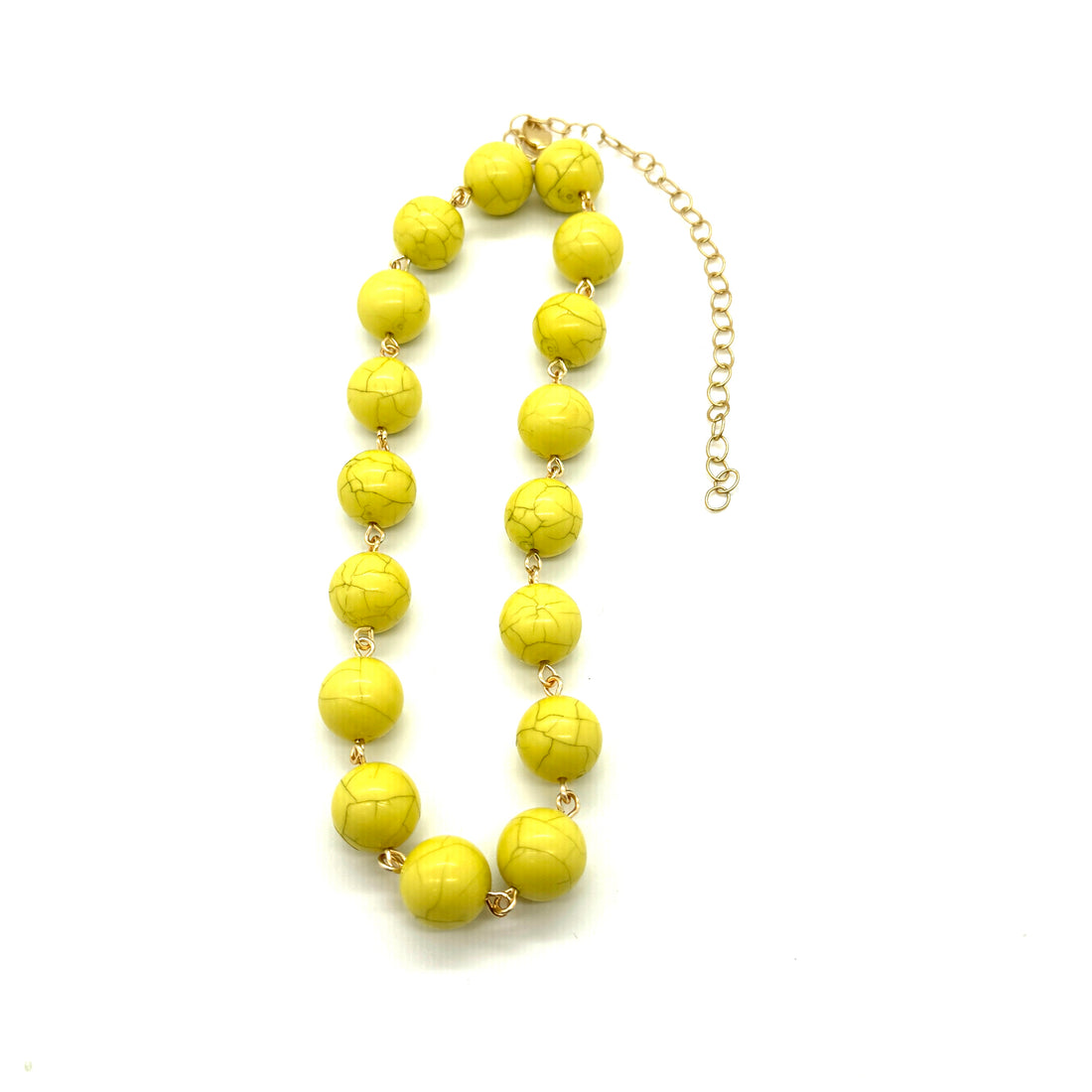 Soft Yellow Crackle Eggshell Amelia Necklace