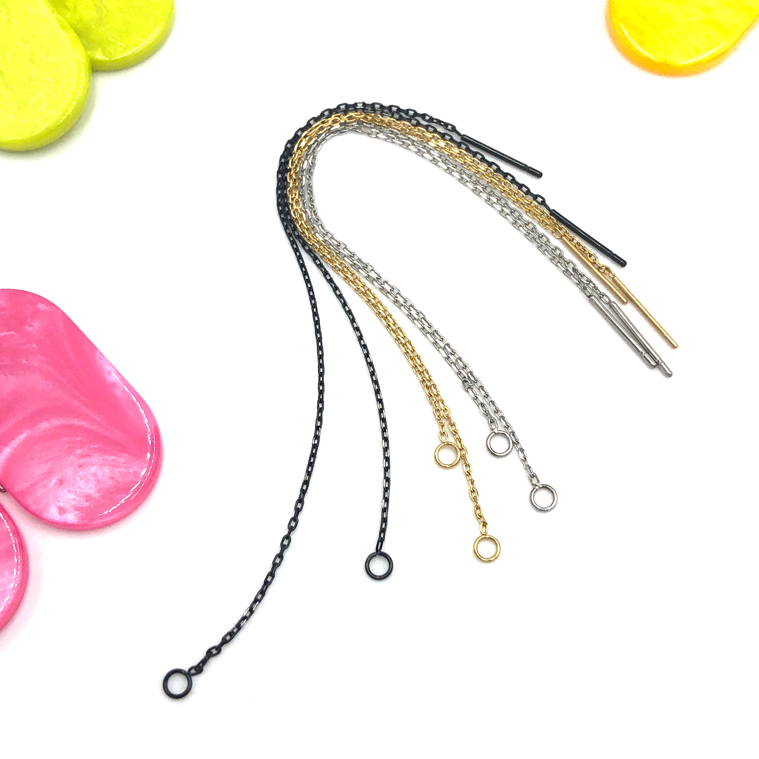 Magenta Moonglow Spike Threader Earrings