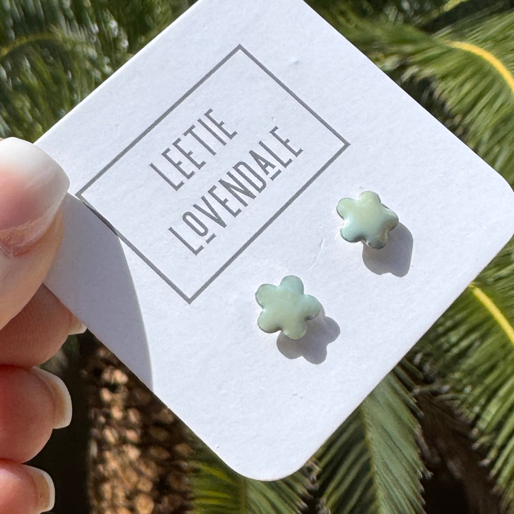 Ice Blue Daisy Studs - Little Deadstock Vintage Enamel Stud Earrings