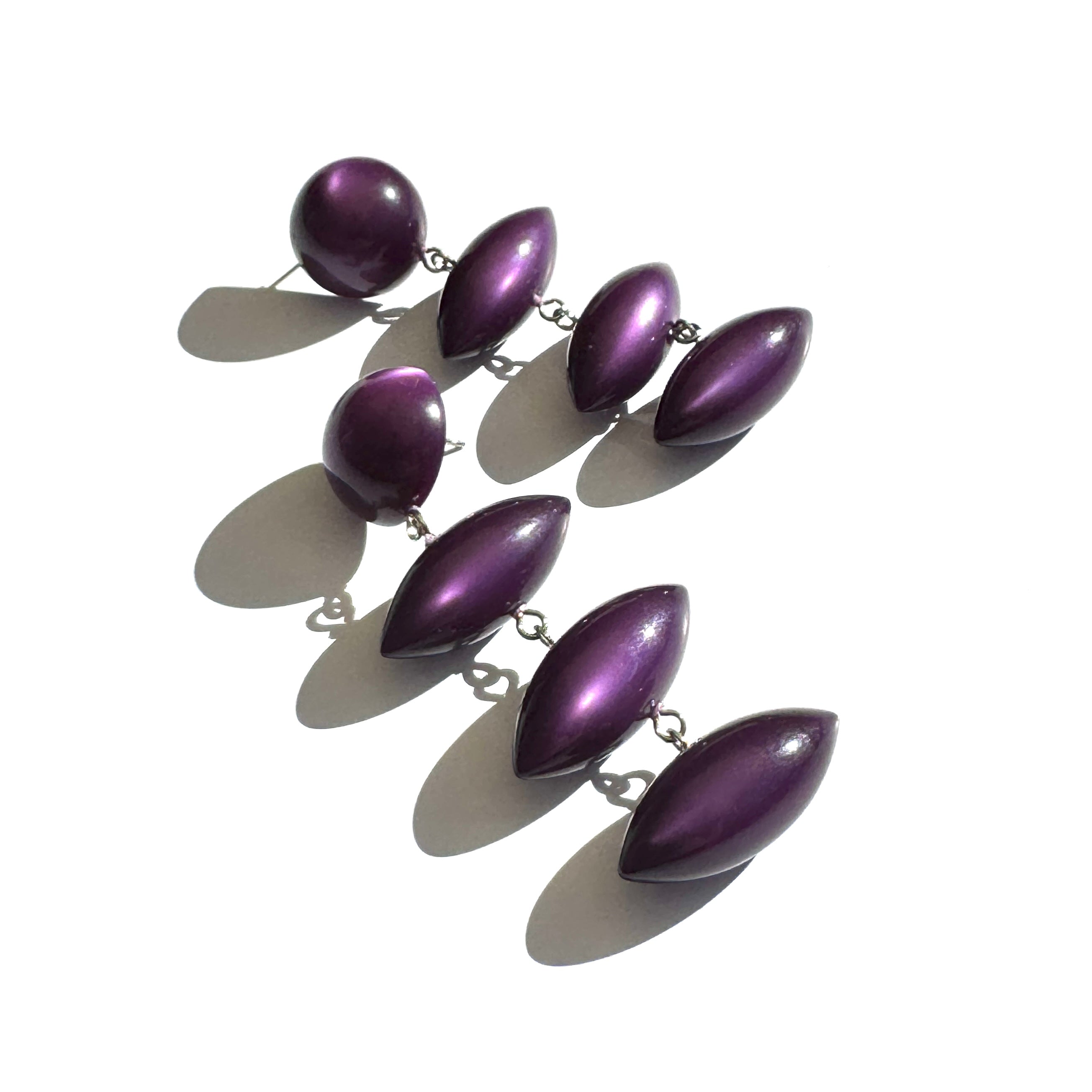 Purple Moonglow Triple Pod Drop Earrings