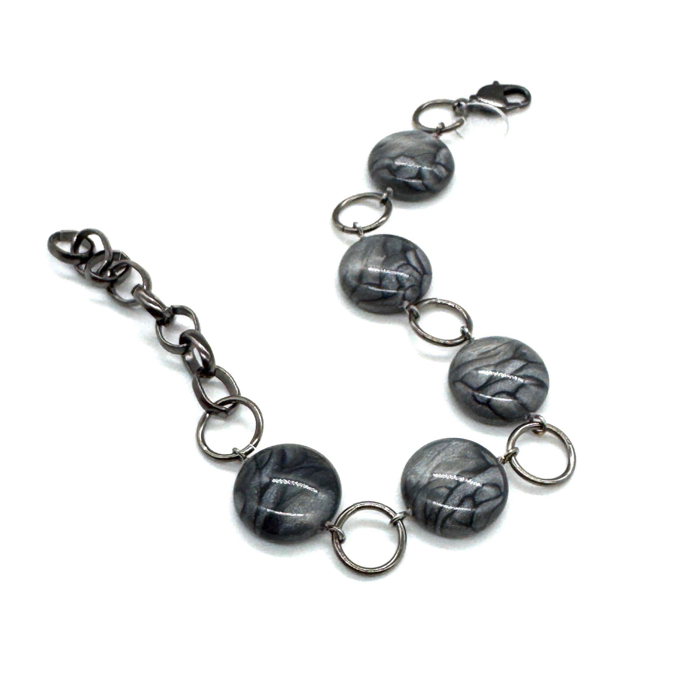 Metallic Marbled Aura Glow Stations Bracelet